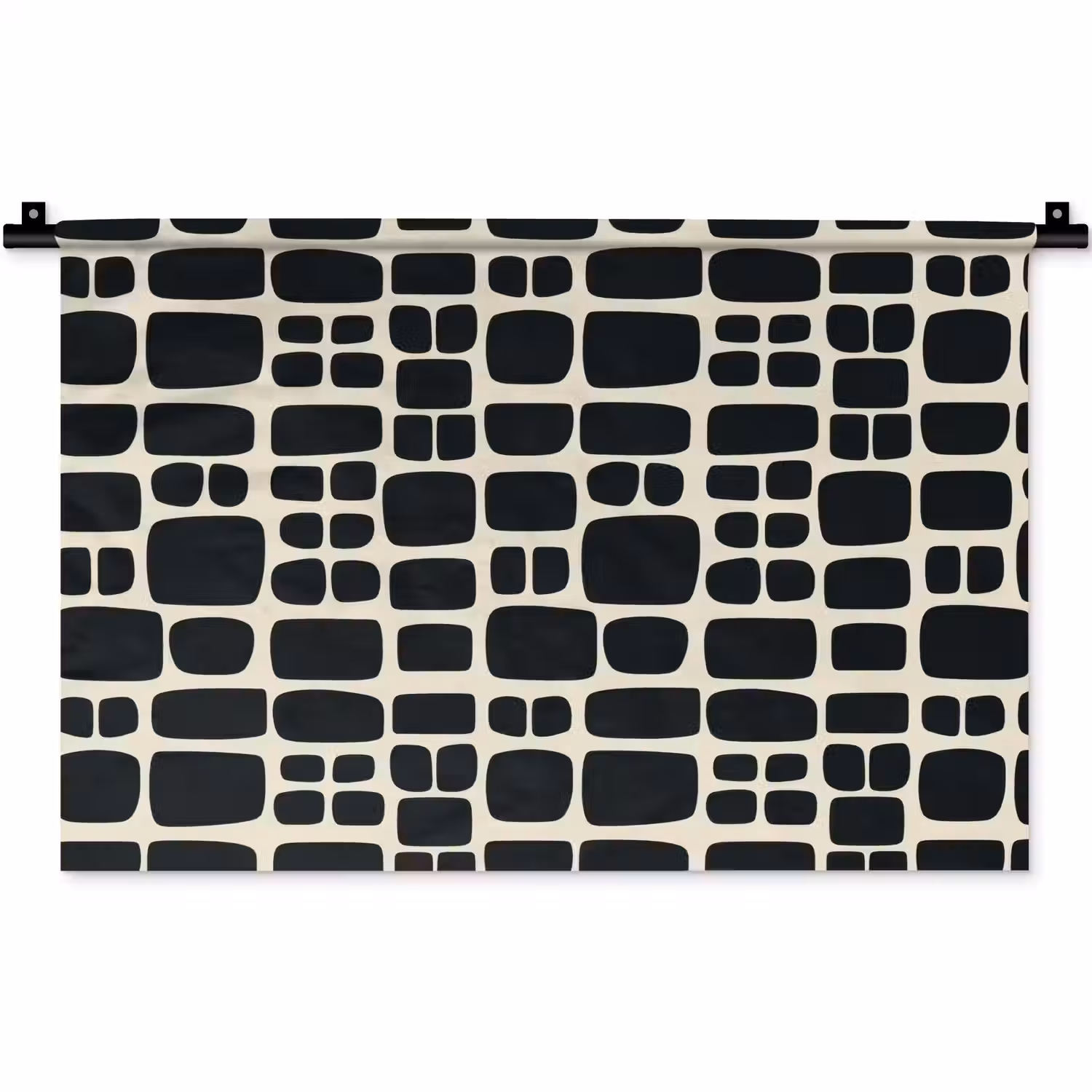 Modern - Organisch - Zwart Wandkleed katoen klein 269 -zz3d