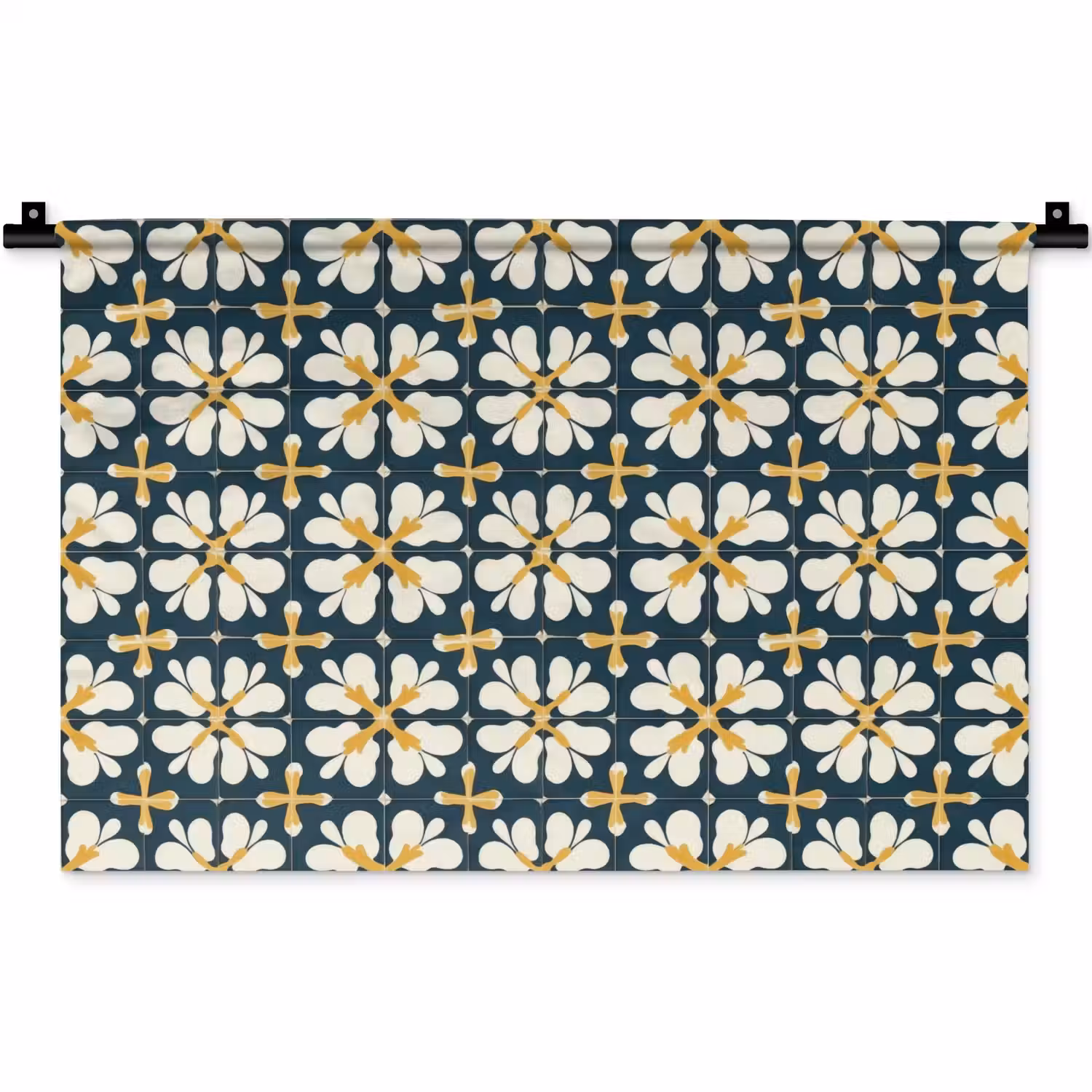 Motief - Tegel - Okergeel Wandkleed katoen klein 269 -zz3d