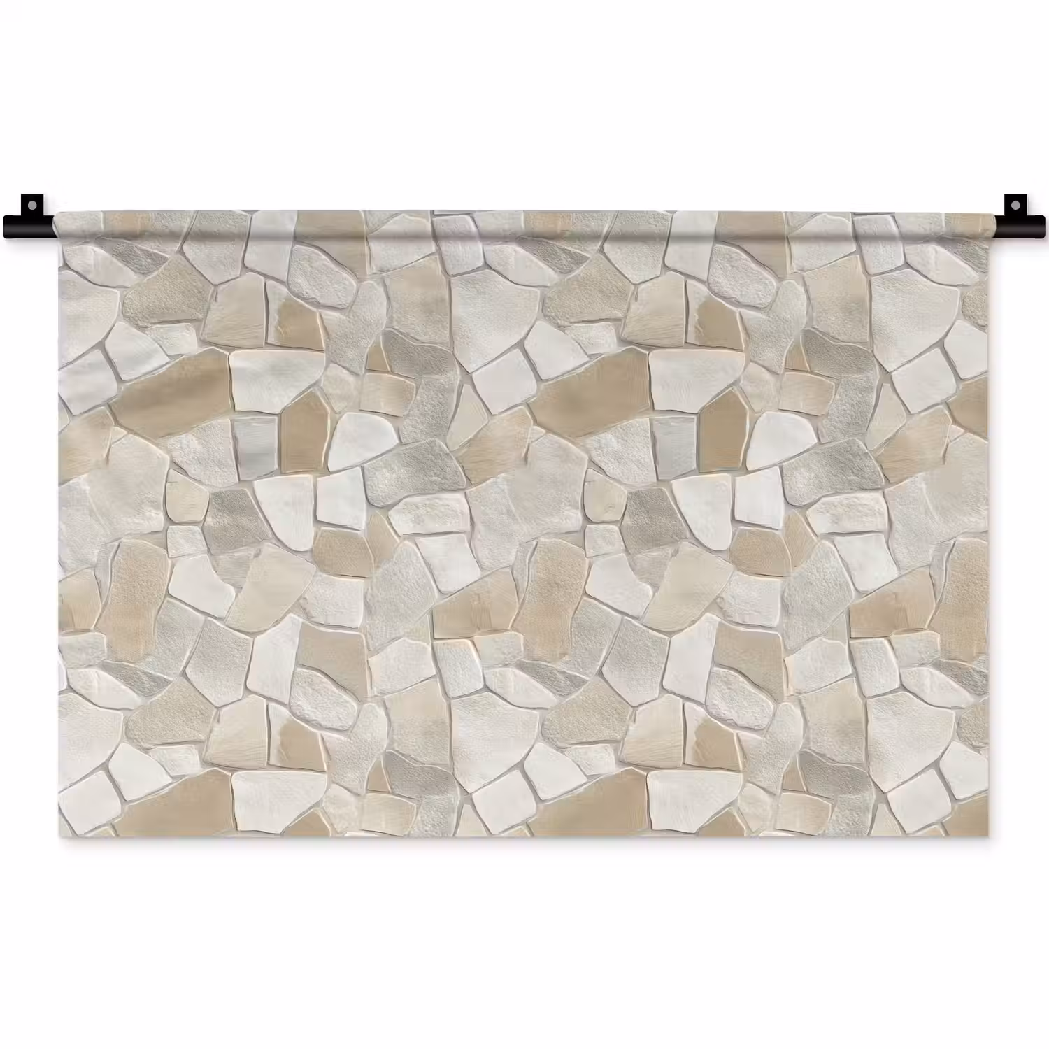 Mozaïek - Stenen - Beige Wandkleed katoen klein 269 -zz3d
