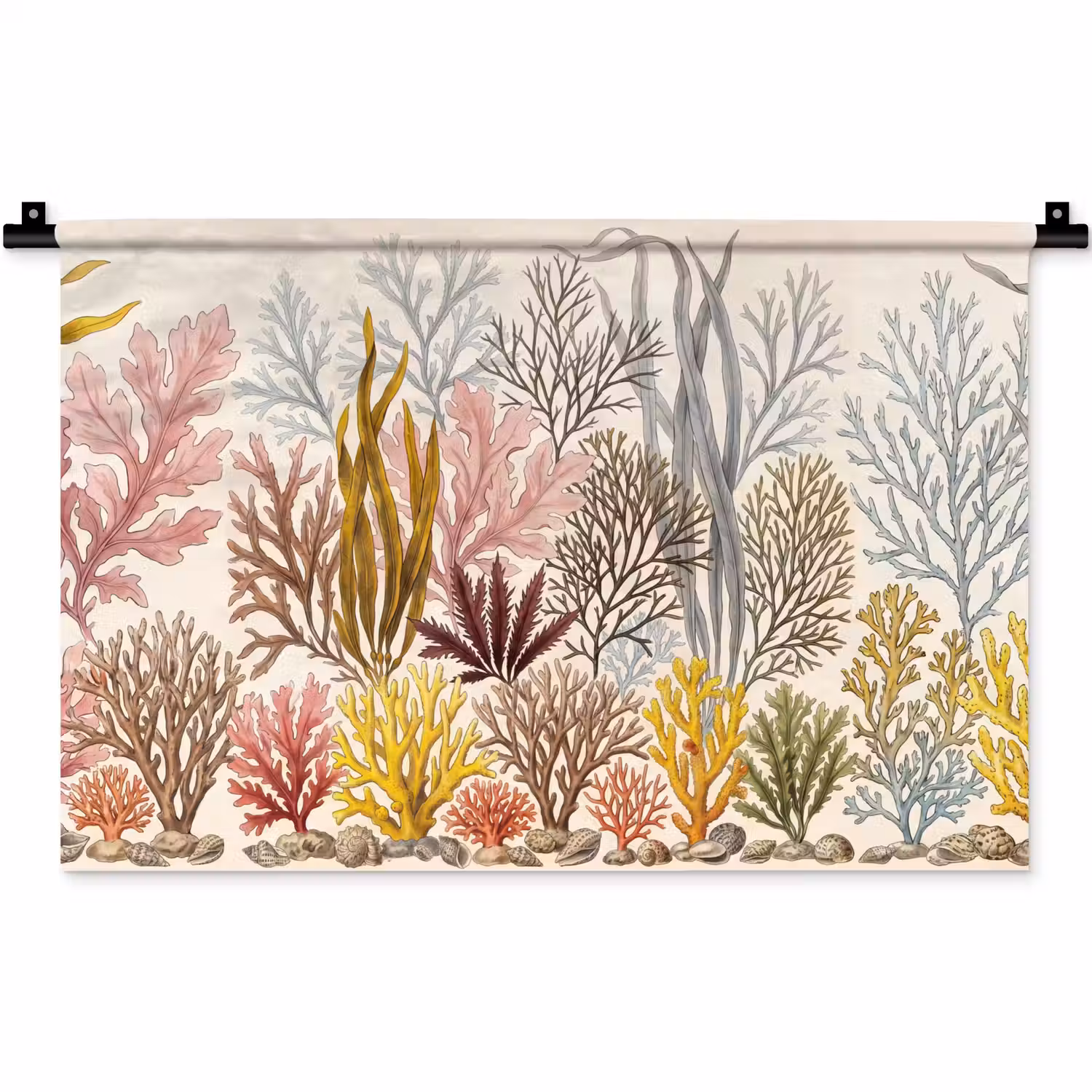 Natuur - Onderwater - Botanisch - Vintage - Kleurrijk Wandkleed katoen klein -zz3d