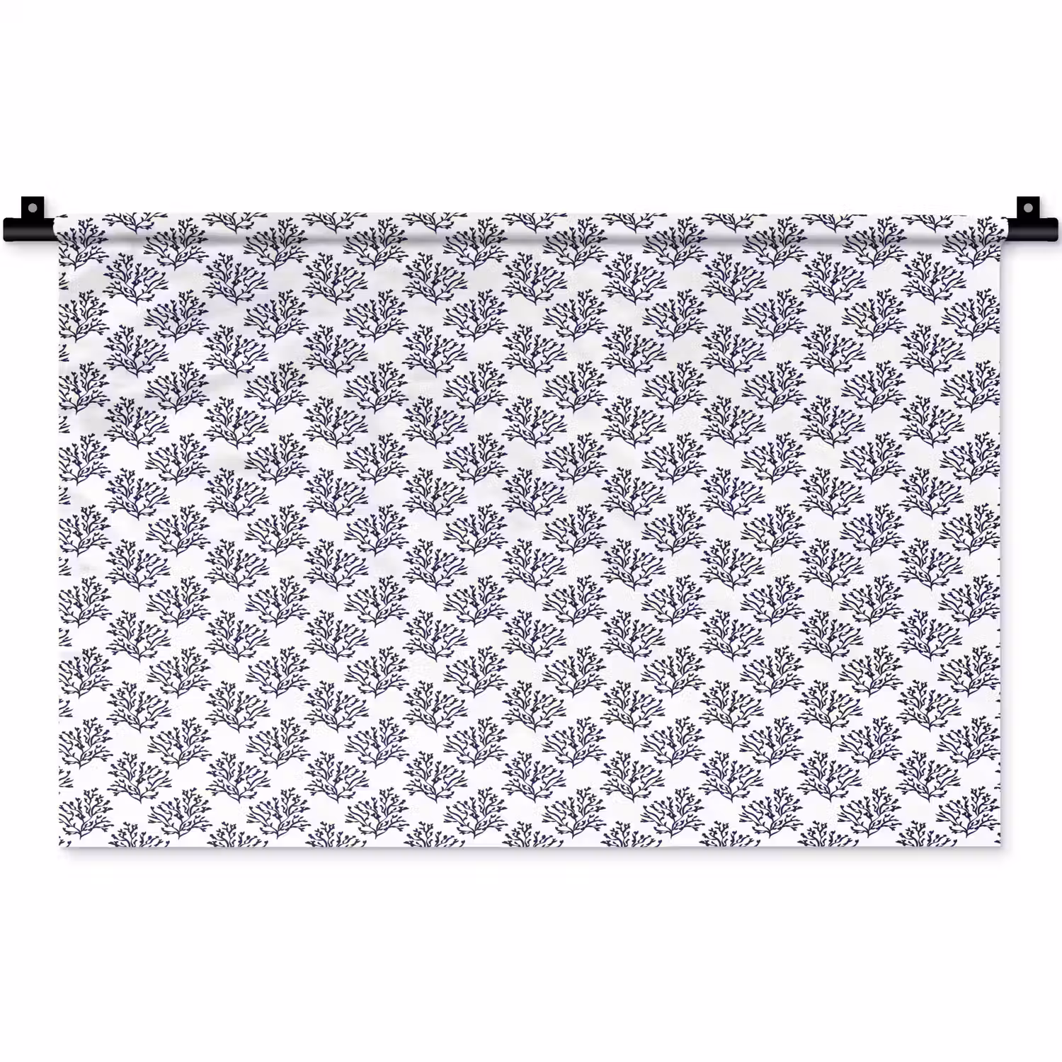 Oceaan - Koraal - Blauw - Wit Wandkleed katoen klein 269 -zz3d
