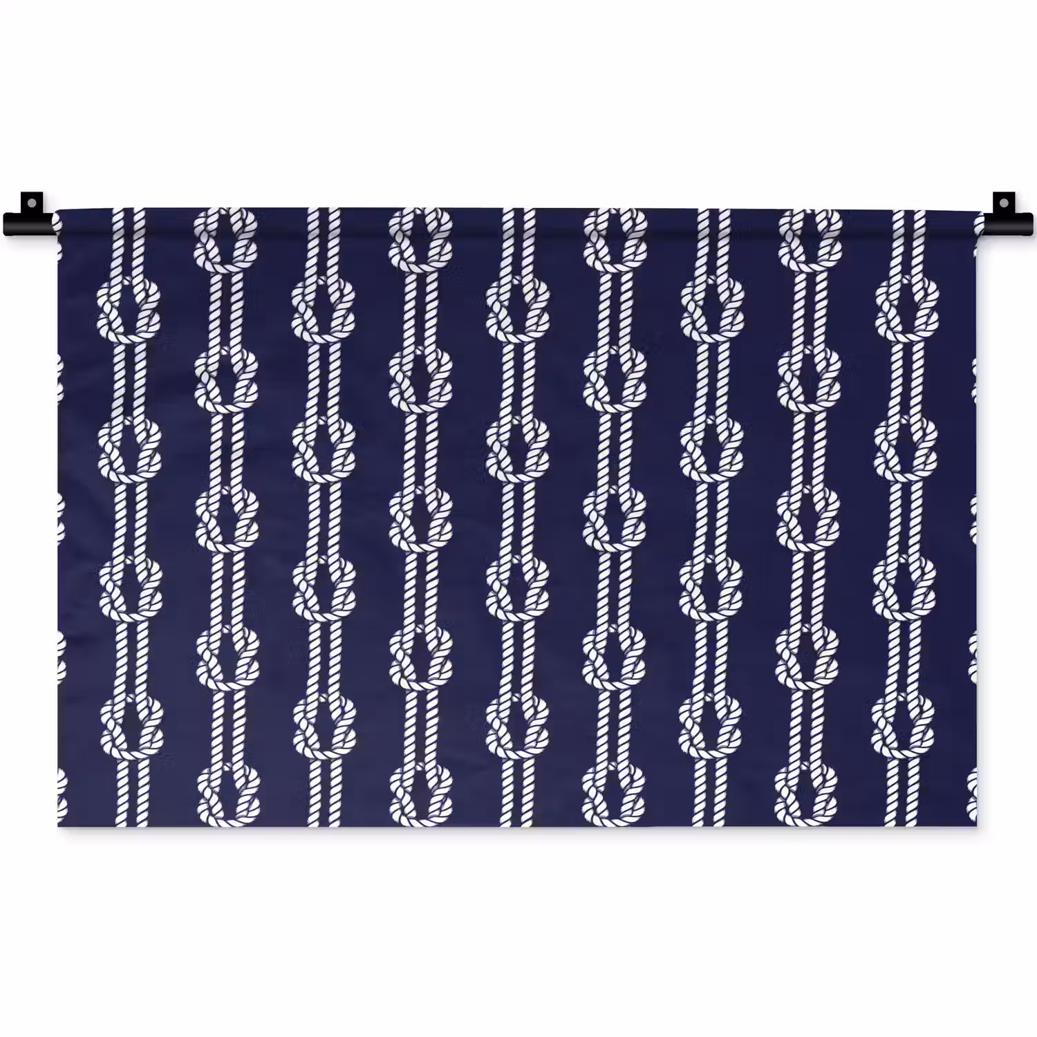 Oceaan - Touw - Blauw - Wit Wandkleed katoen klein 269 -zz3d