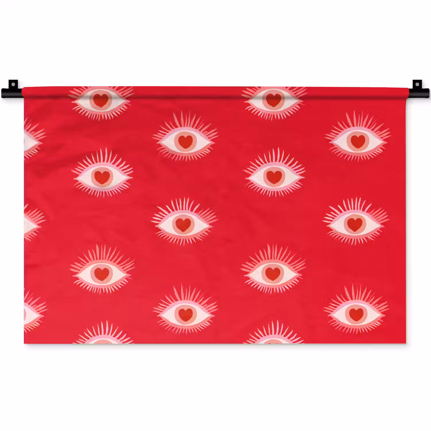 Ogen - Hart - Abstract - Rood - Roze Wandkleed katoen klein 269 -zz3d
