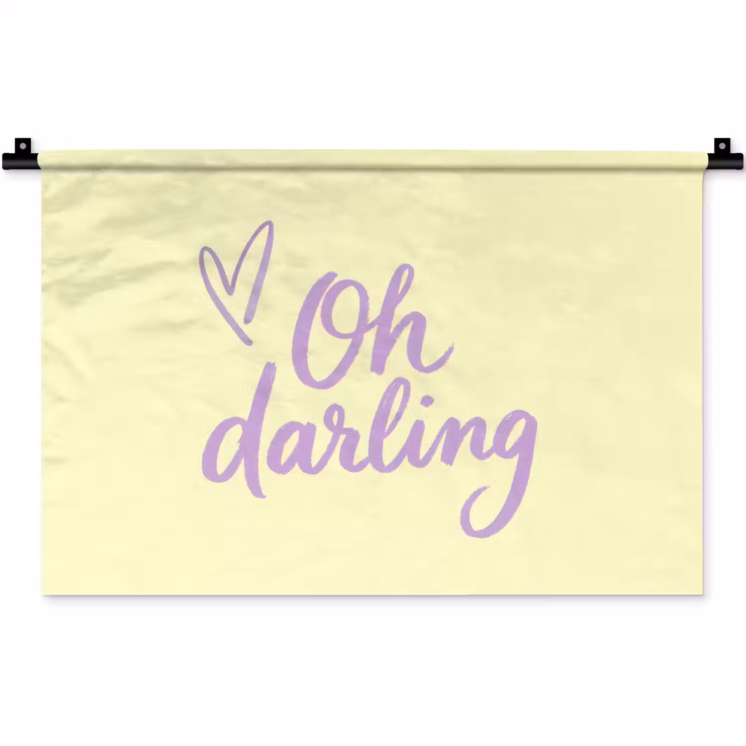 Oh darling - Geel - Hart Wandkleed katoen klein -zz3d