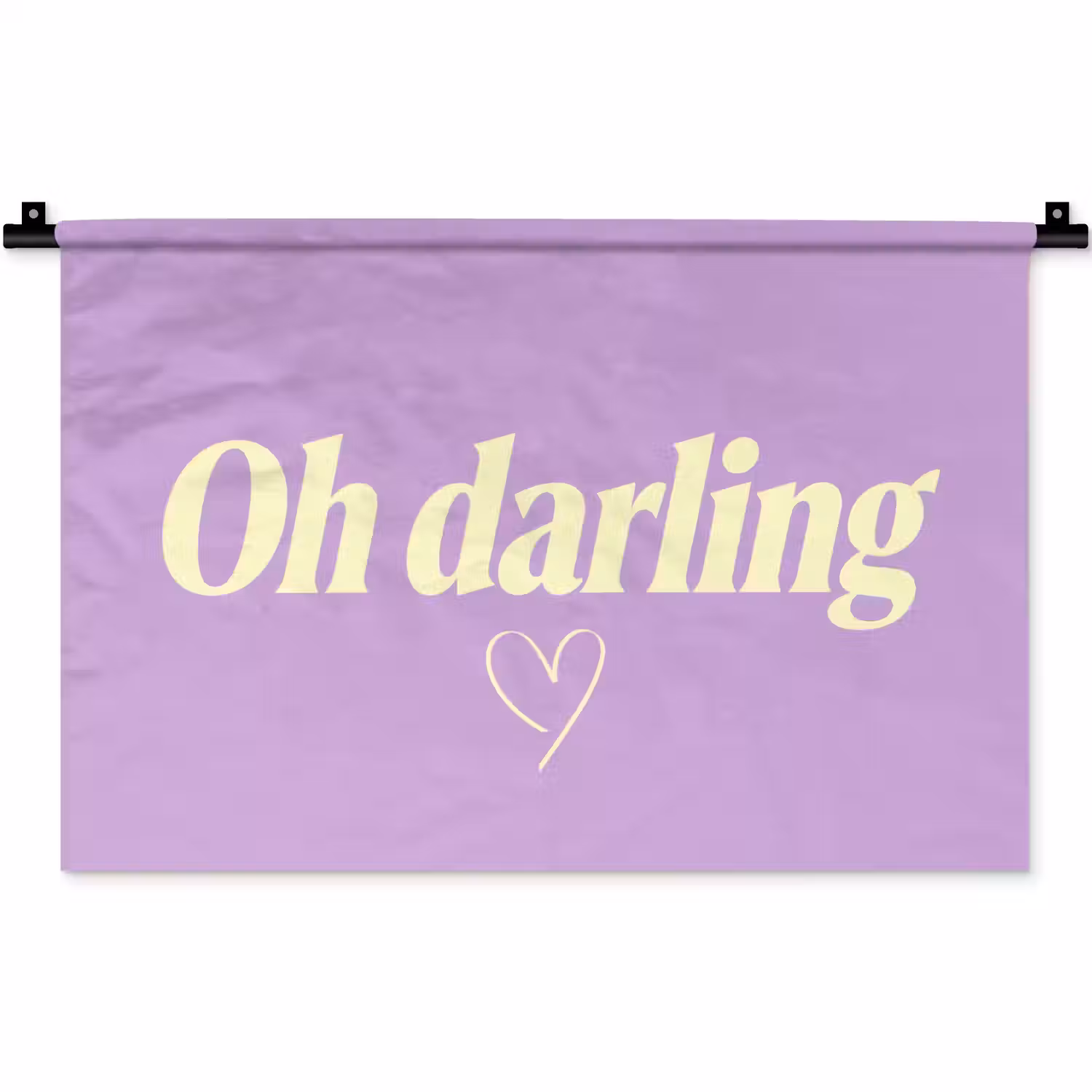 Oh darling - Hart - Paars Wandkleed katoen klein -zz3d