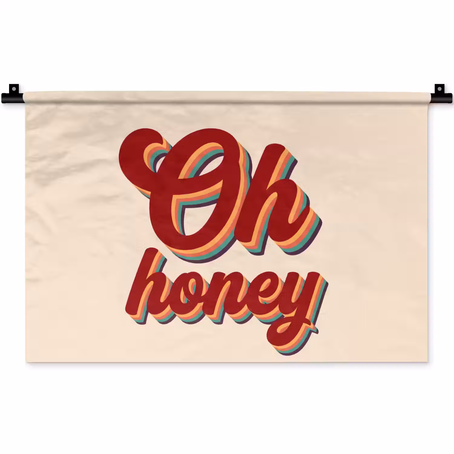 Oh honey - Rood - Schaduw Wandkleed katoen klein -zz3d