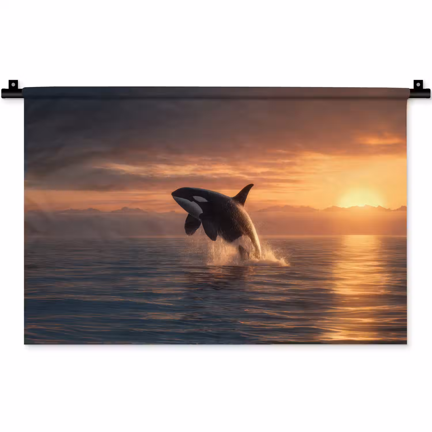 Orka - Zee - Zonsondergang Wandkleed katoen klein -zz3d