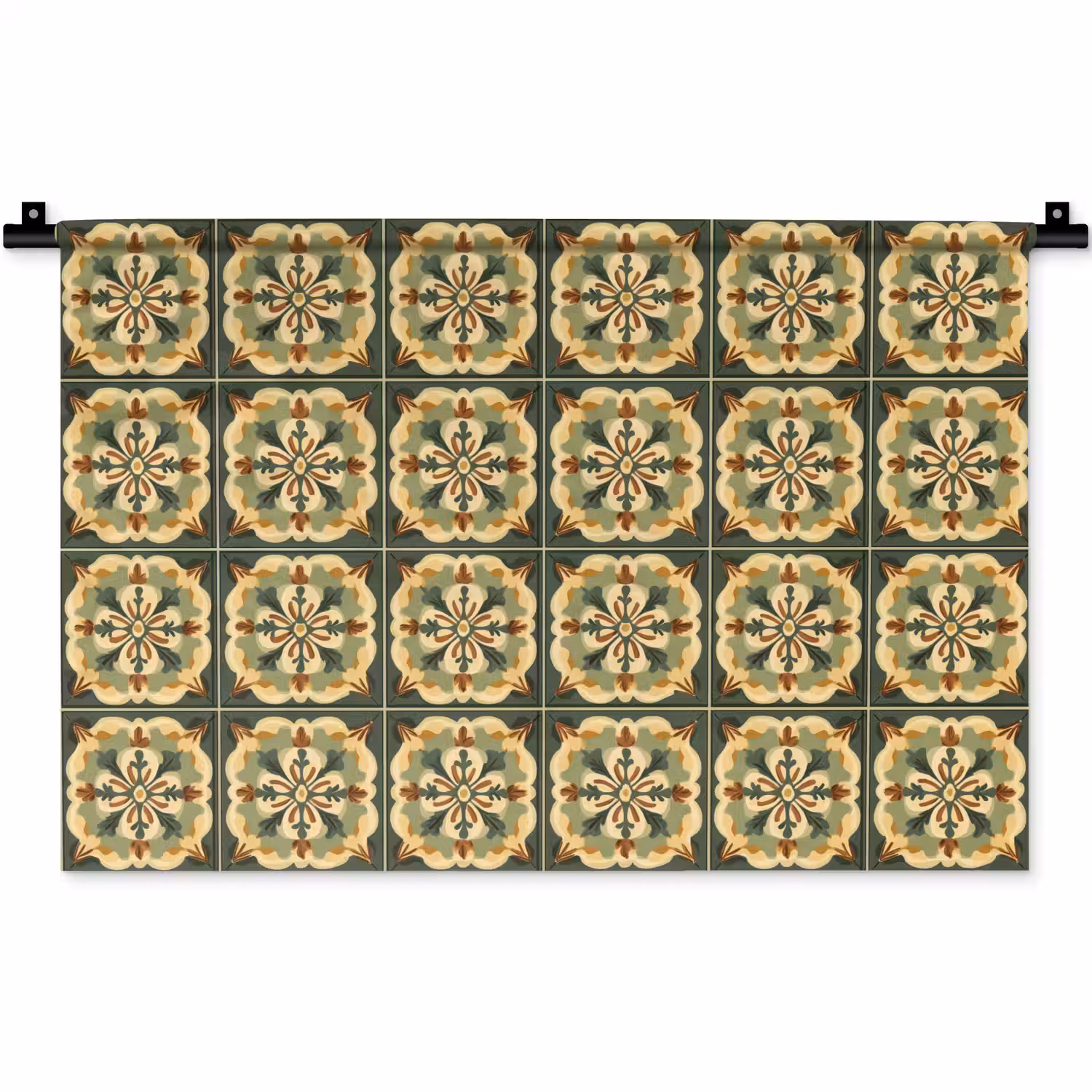 Ornament - Patroon - Groen Wandkleed katoen klein 269 -zz3d