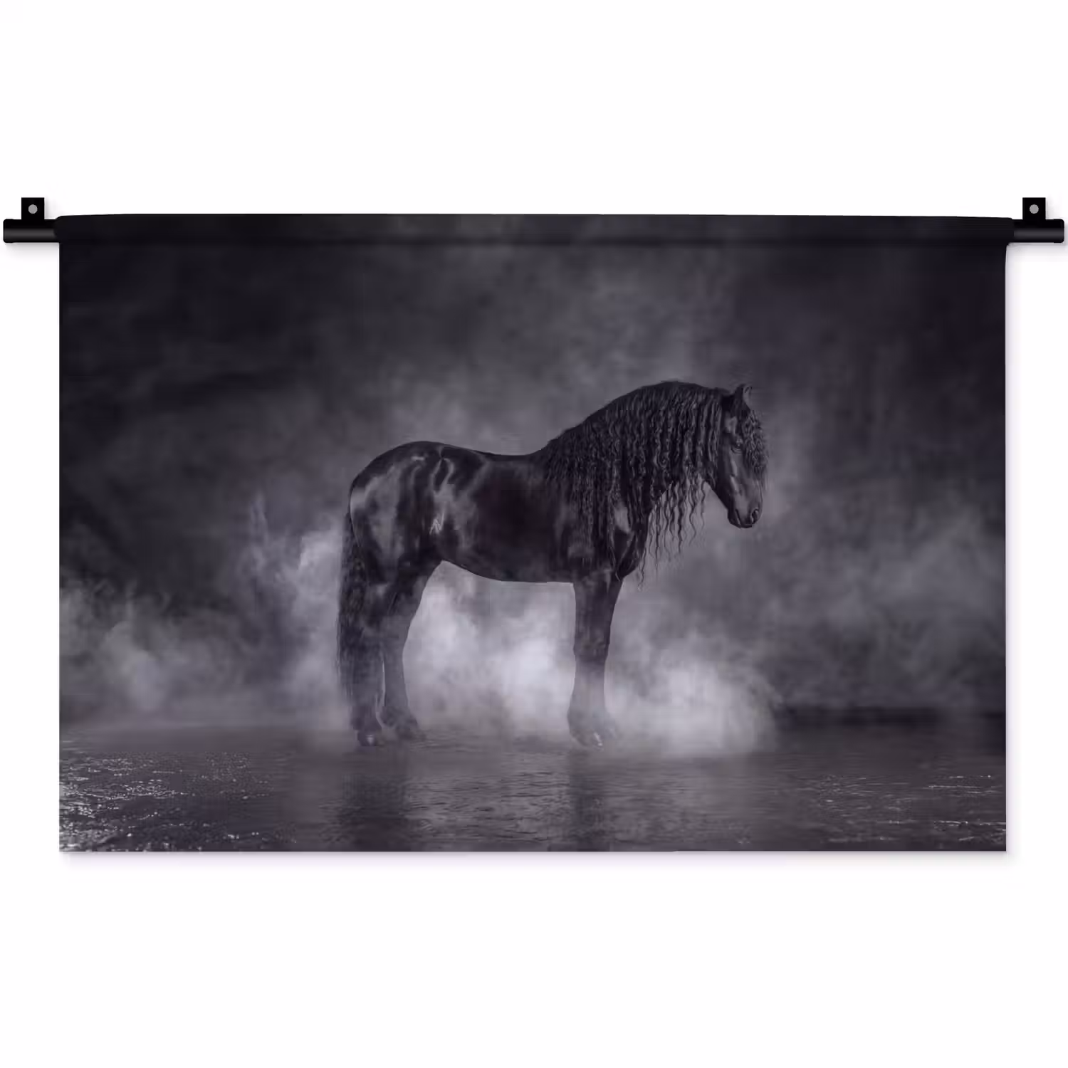 Paard - Magisch - Zwart Wandkleed katoen klein -zz3d