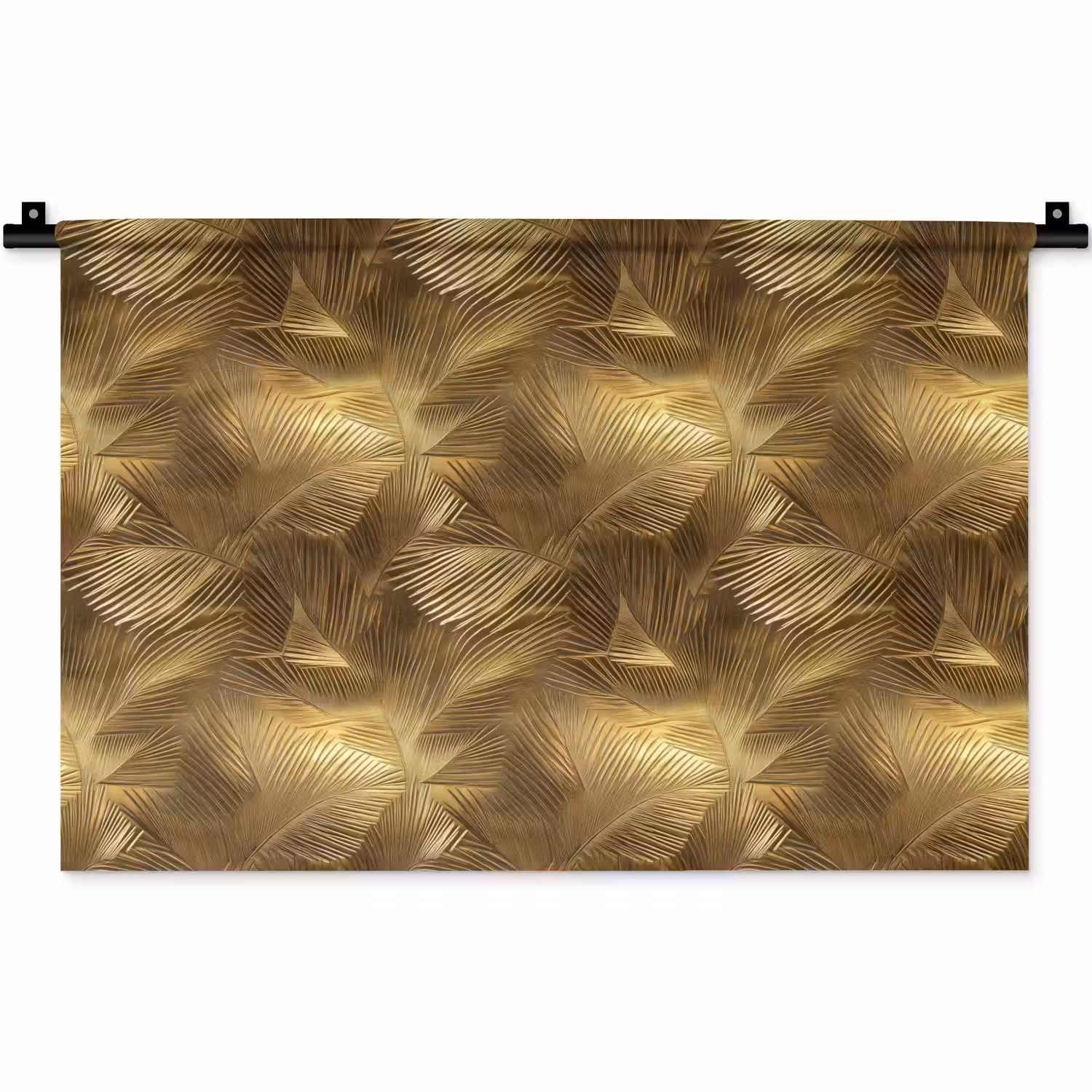 Palm - Waaier - Goud Wandkleed katoen klein 269 -zz3d