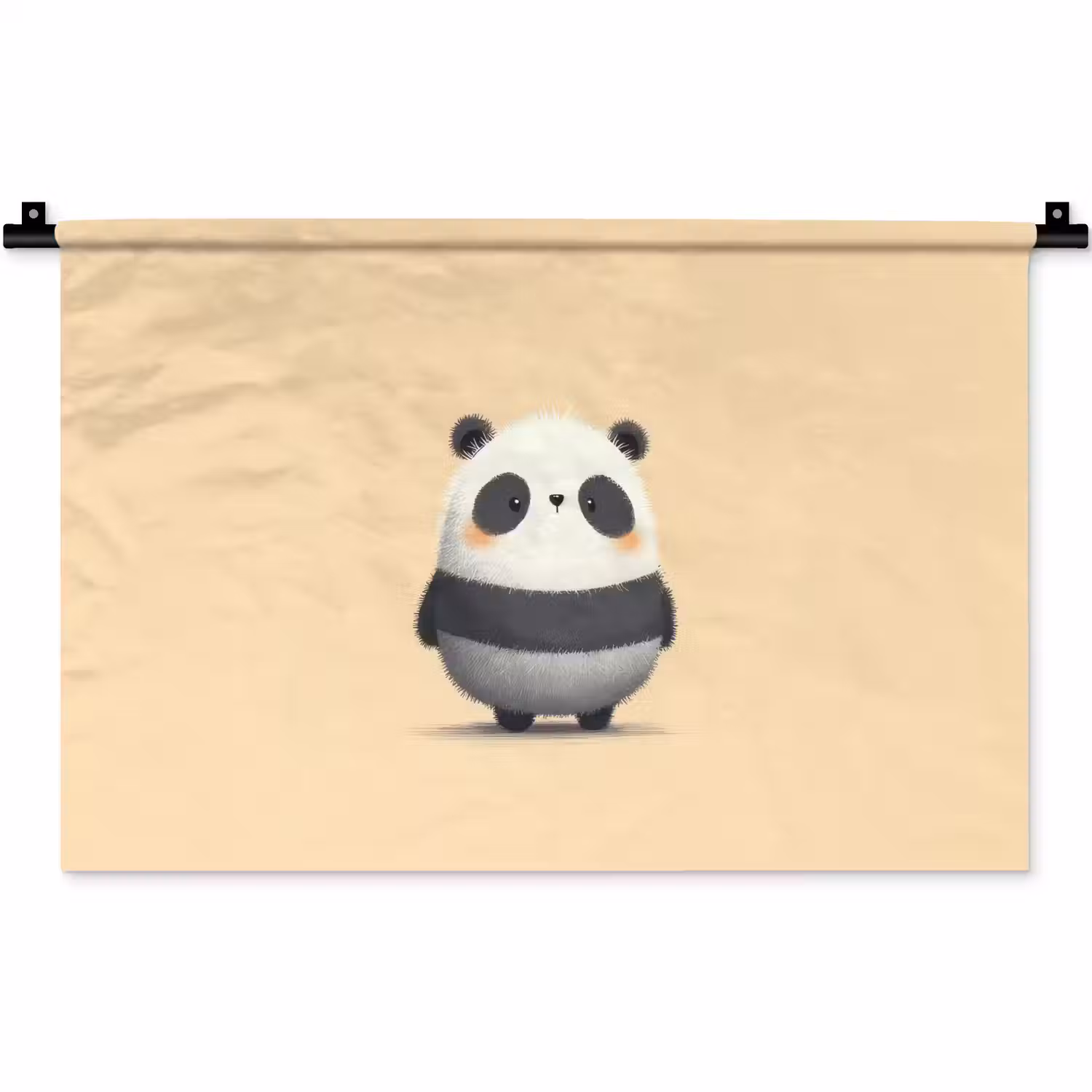 Panda - Beige - Minimalistisch Wandkleed katoen klein -zz3d