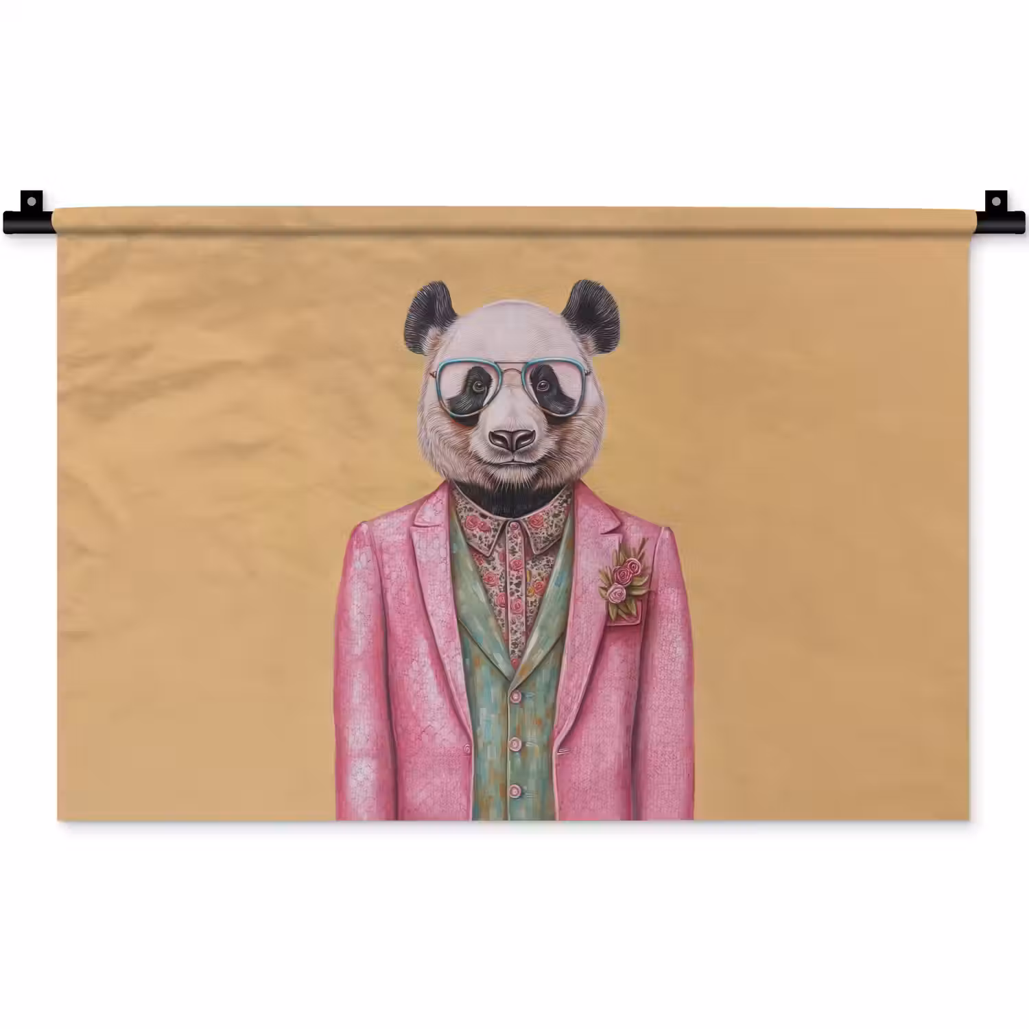 Panda - Pak - Zonnebril - Blauw Wandkleed katoen klein -zz3d
