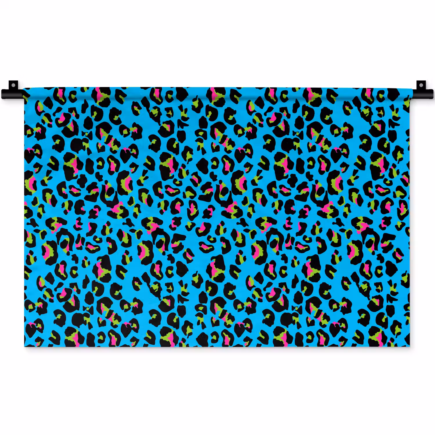 Panter - Blauw - Neon Wandkleed katoen klein 269 -zz3d