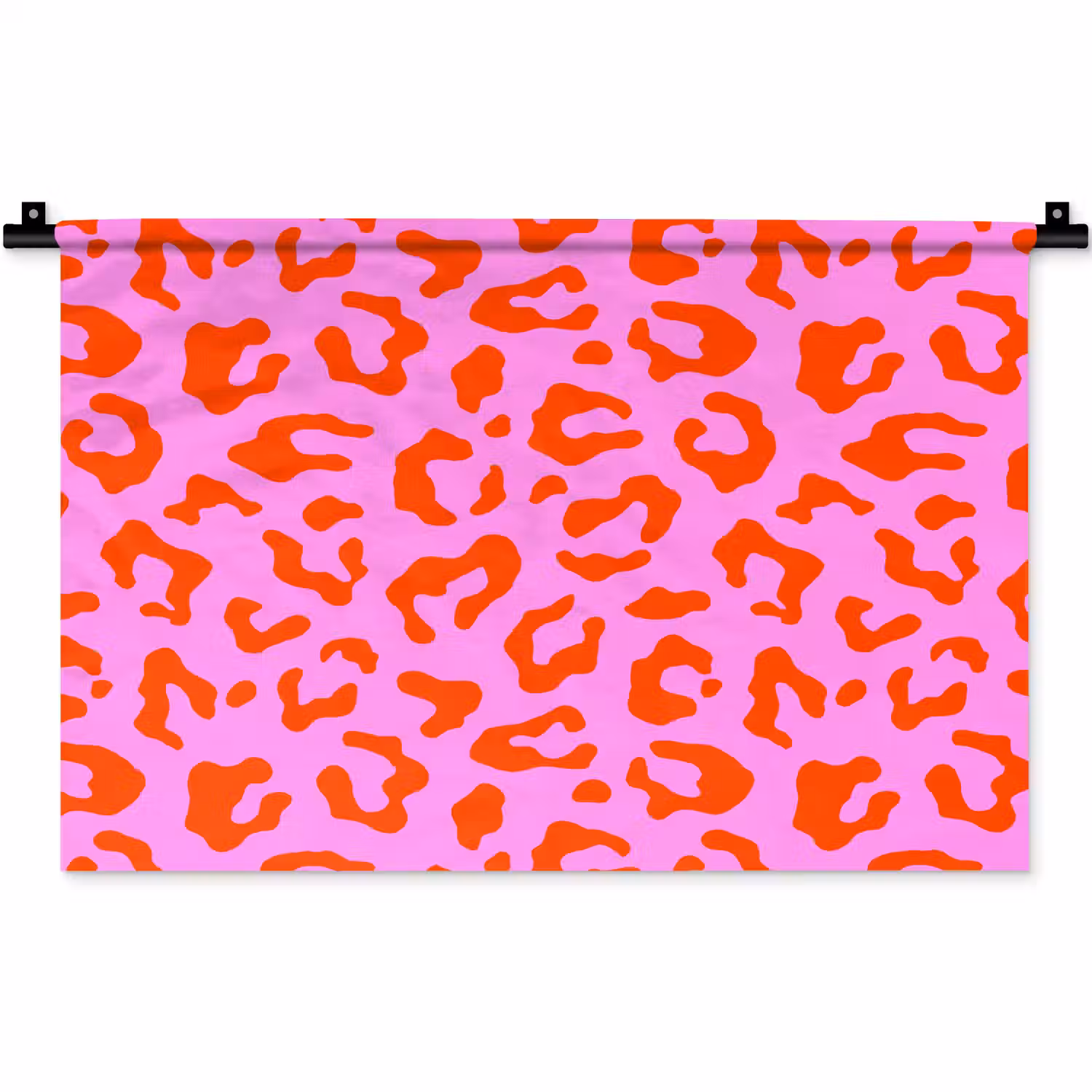 Panter - Rood - Roze Wandkleed katoen klein 269 -zz3d