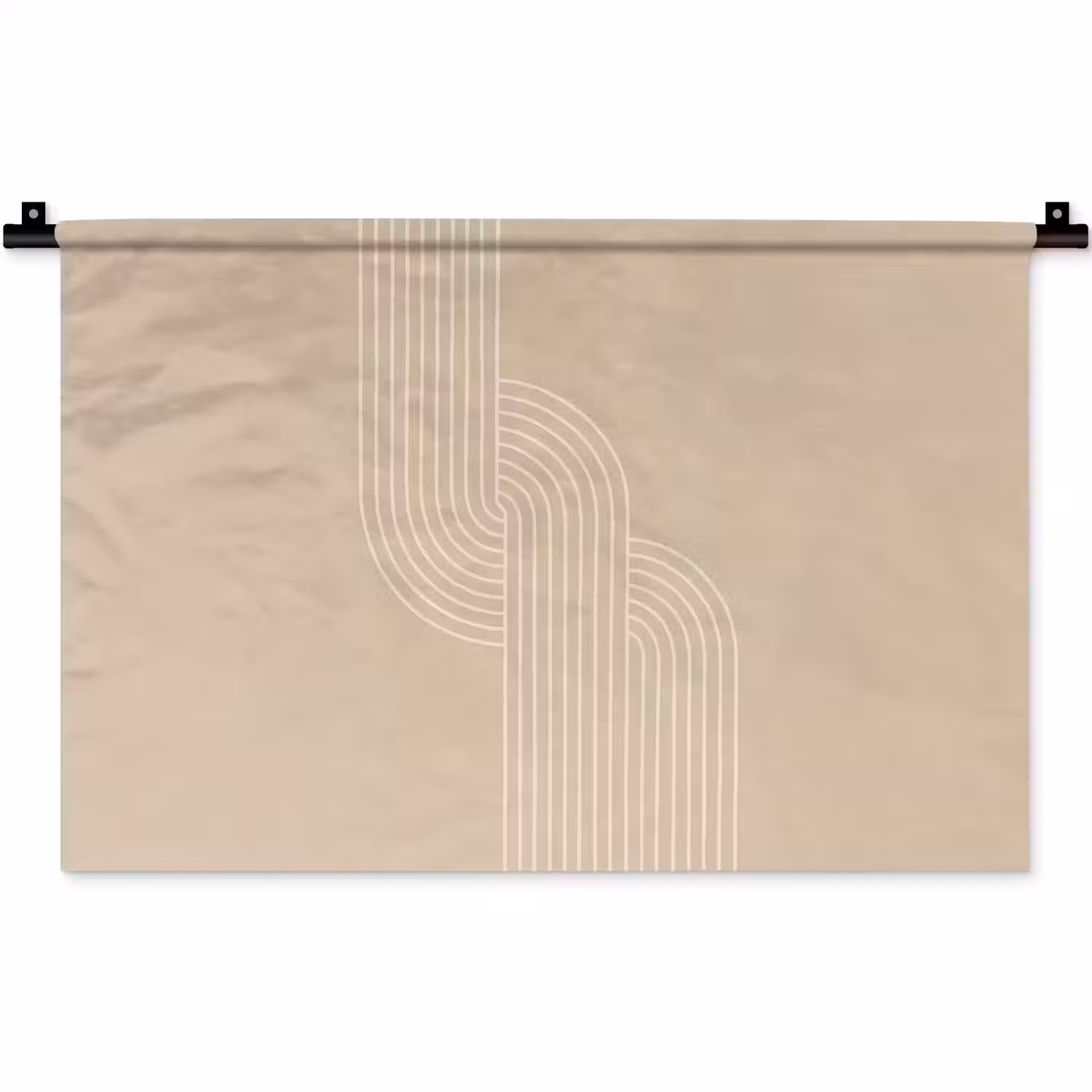Parallelle lijnen - Lichte textuur - Beige Wandkleed katoen klein -zz3d
