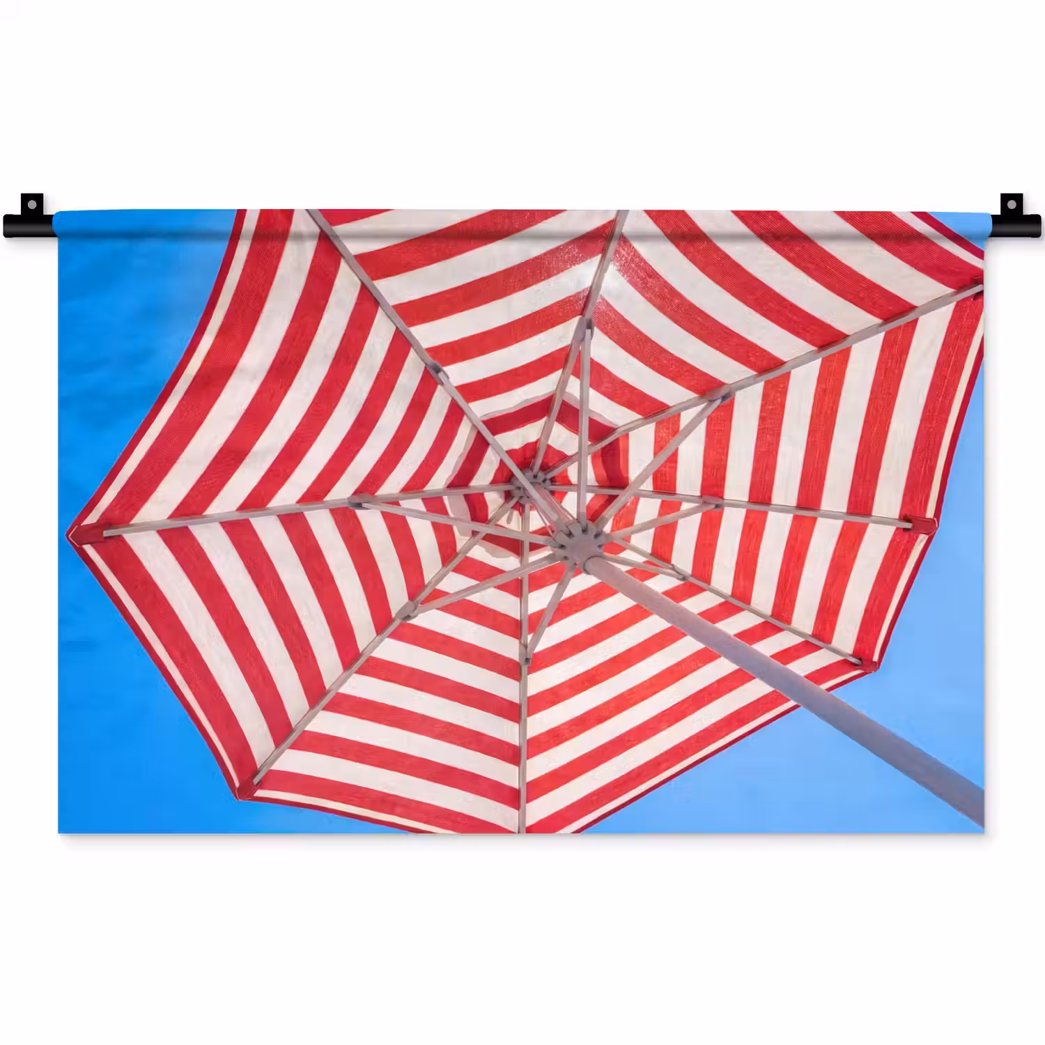 Parasol - Strepen - Zomer - Rood - Blauw Wandkleed katoen klein -zz3d