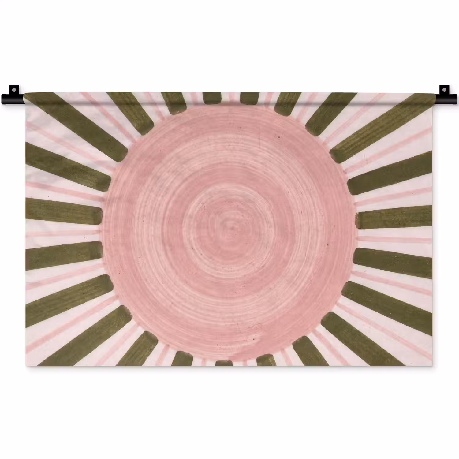 Patroon - Cirkel - Stralen - Abstract - Roze Wandkleed katoen klein -zz3d
