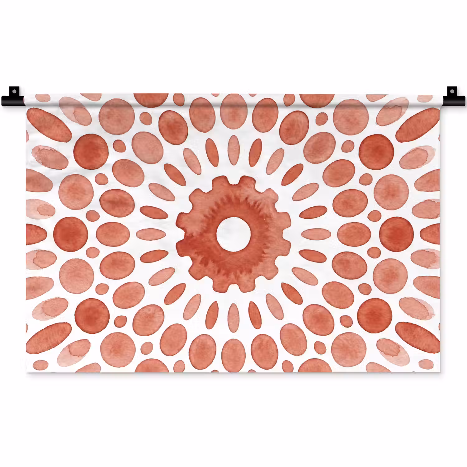 Patroon - Cirkels - Abstract - Modern - Rood Wandkleed katoen klein -zz3d