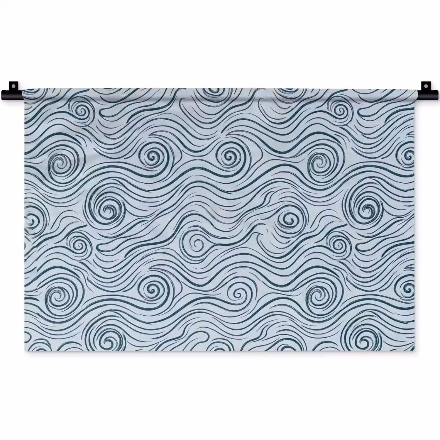 Patroon - Golven - Abstract - Modern - Blauw Wandkleed katoen klein -zz3d