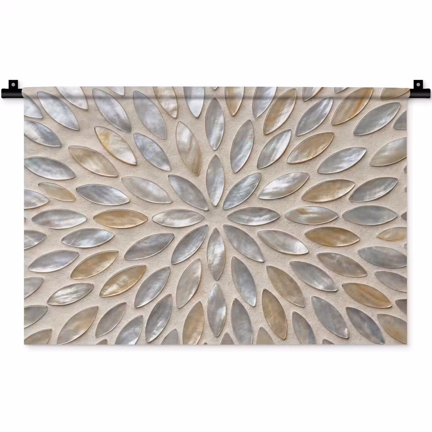Patroon - Ovaal - Glanzend - Abstract - Beige Wandkleed katoen klein -zz3d