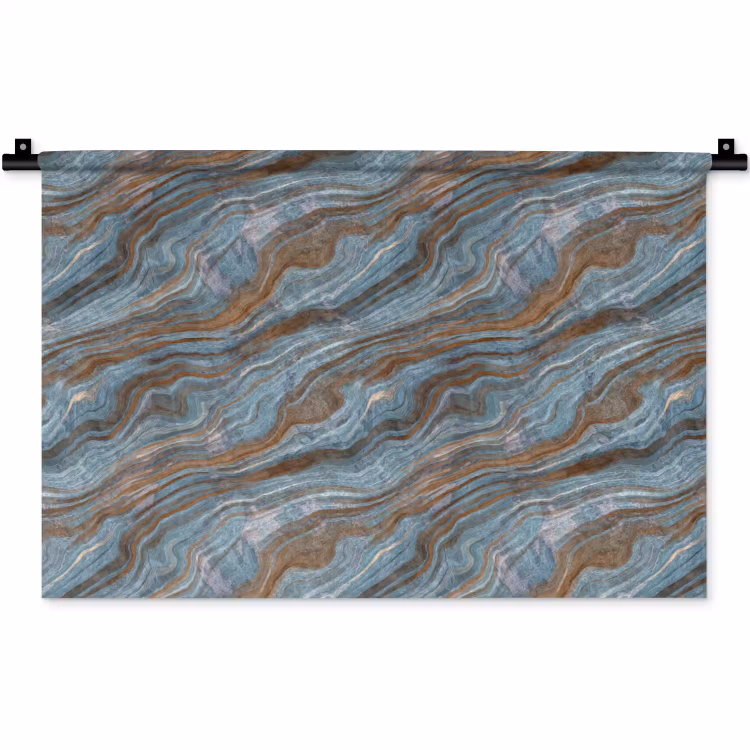 Patroon - Steen - Blauw Wandkleed katoen klein 269 -zz3d