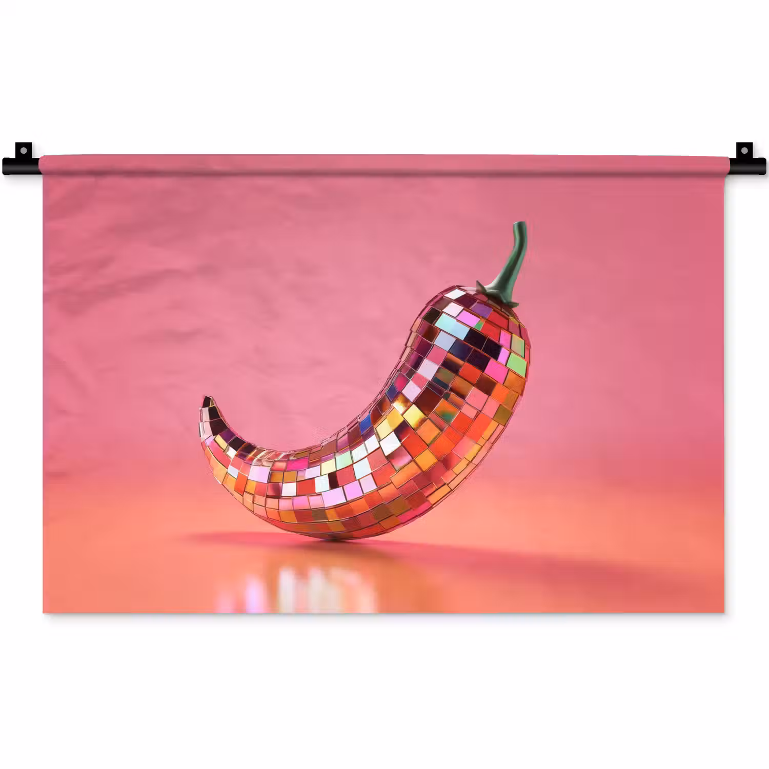 Peper - Disco - Rood - Glitter Wandkleed katoen klein -zz3d