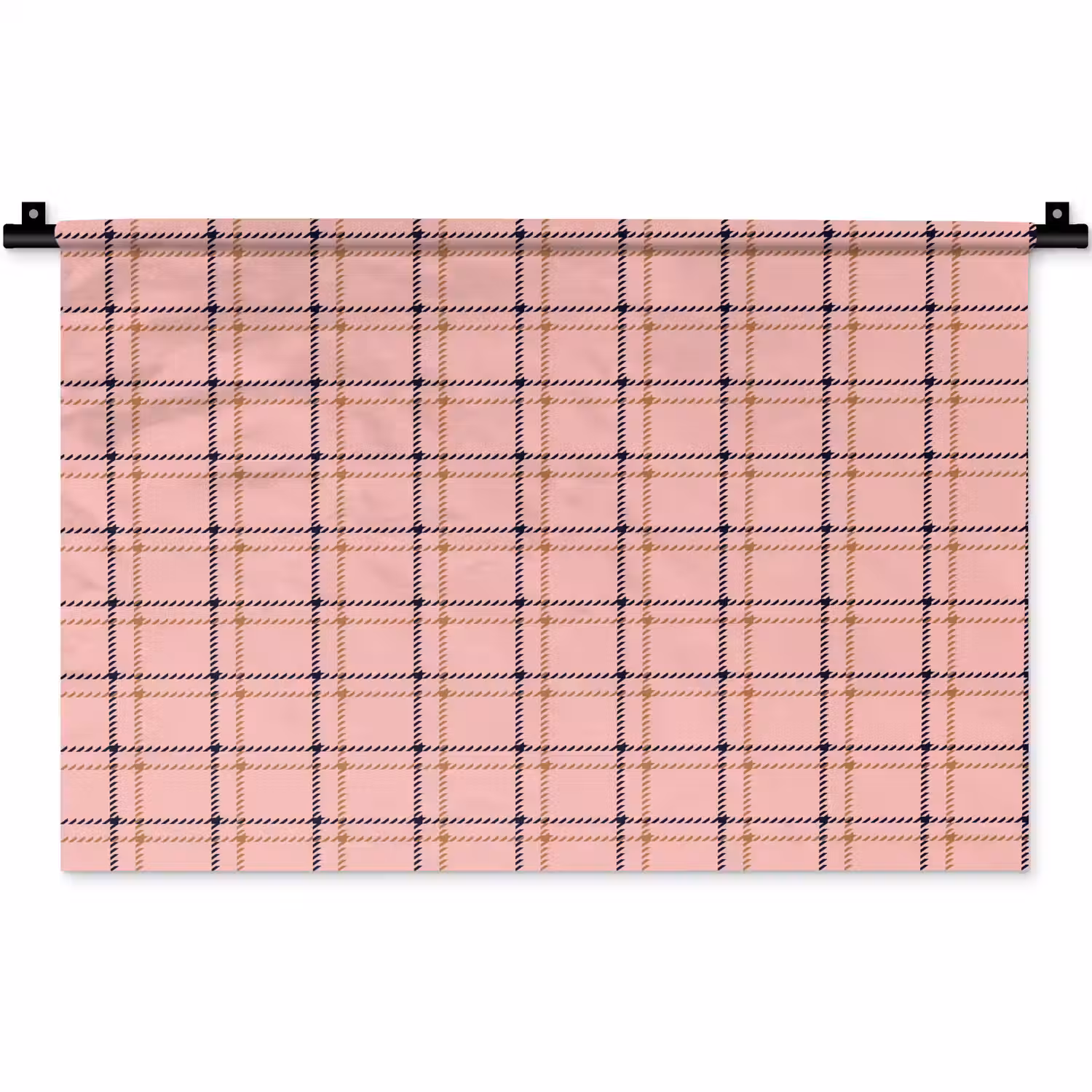 Plaid - Patroon - Gestreept - Roze Wandkleed katoen klein 269 -zz3d