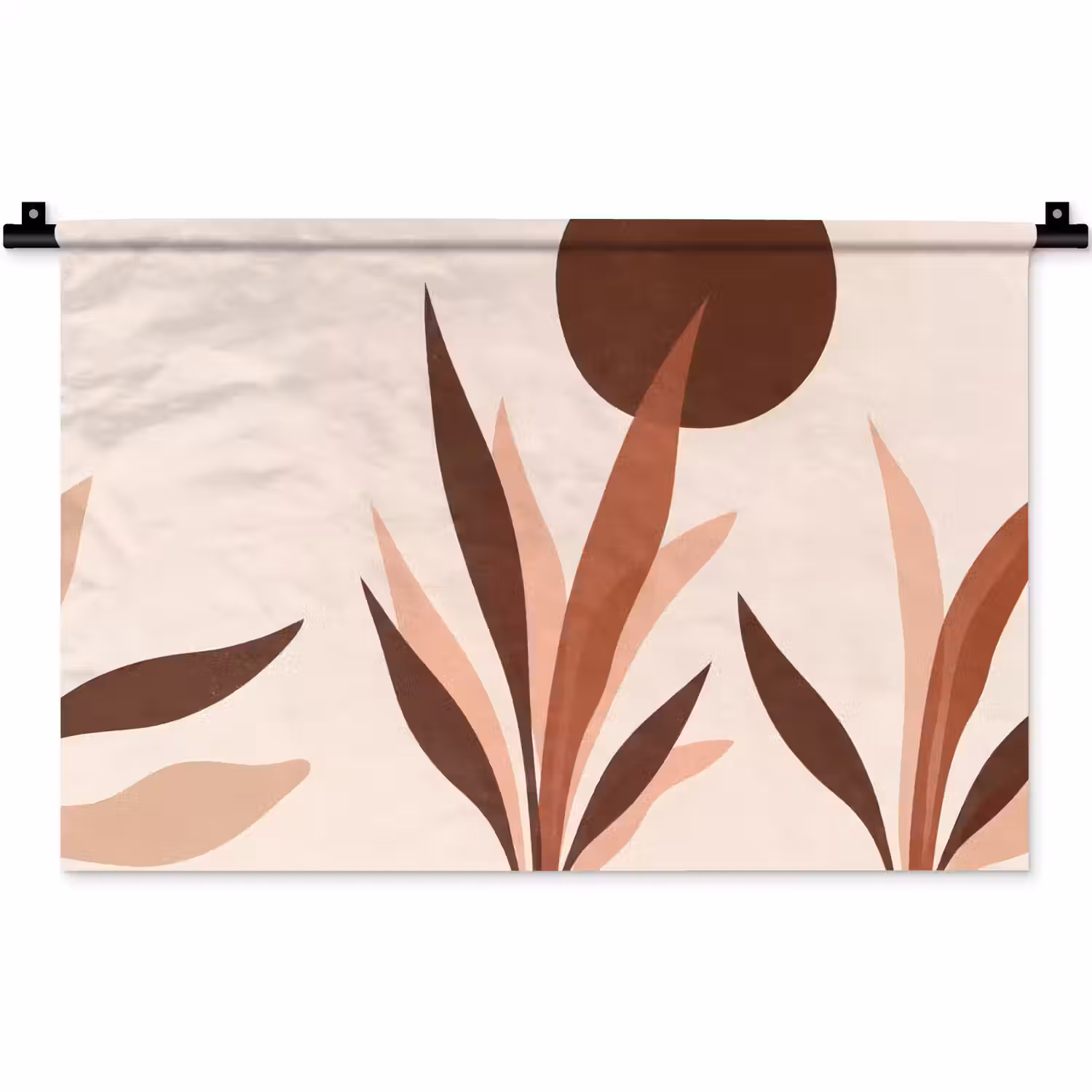 Planten - Abstract - Natuur - Bruin Wandkleed katoen klein -zz3d