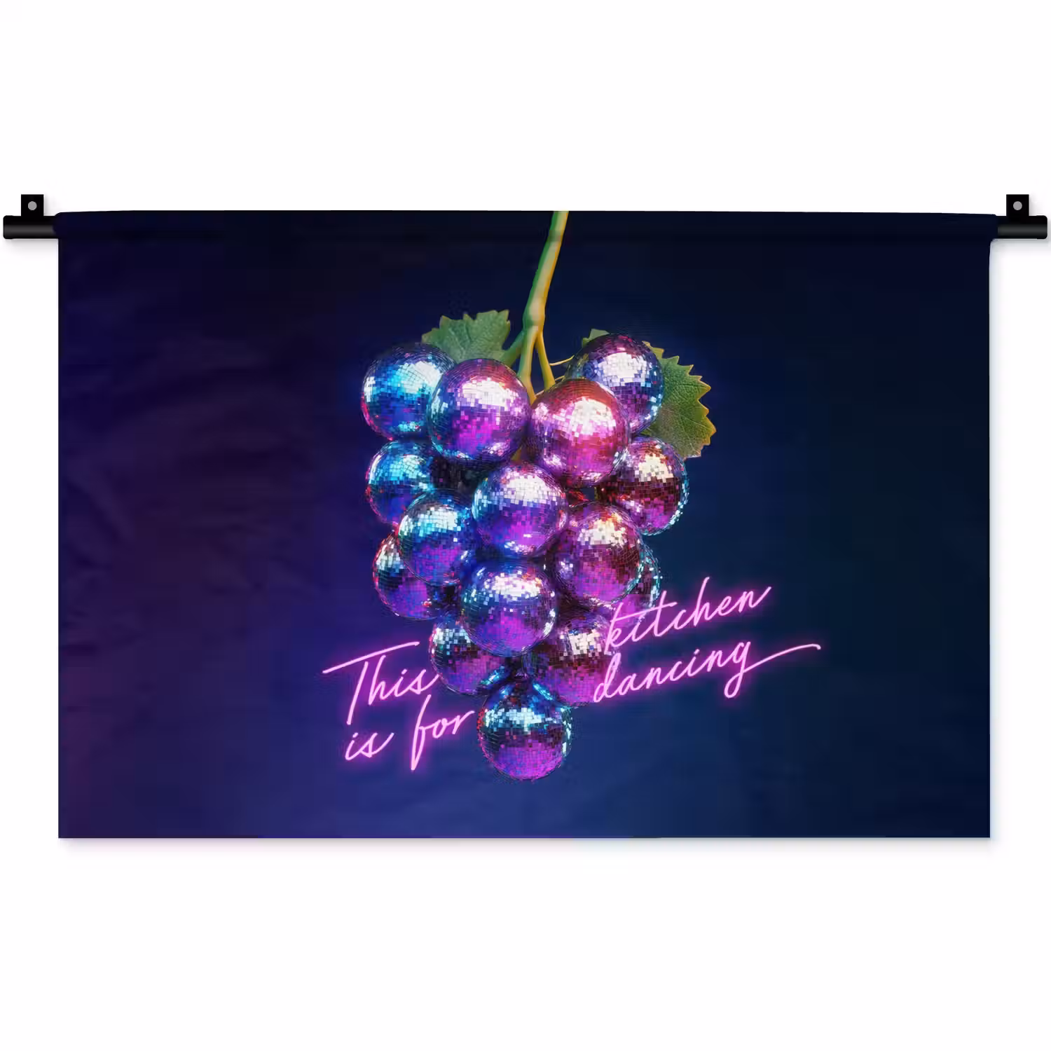 Quote - Neon - Disco - Druiven Wandkleed katoen klein -zz3d