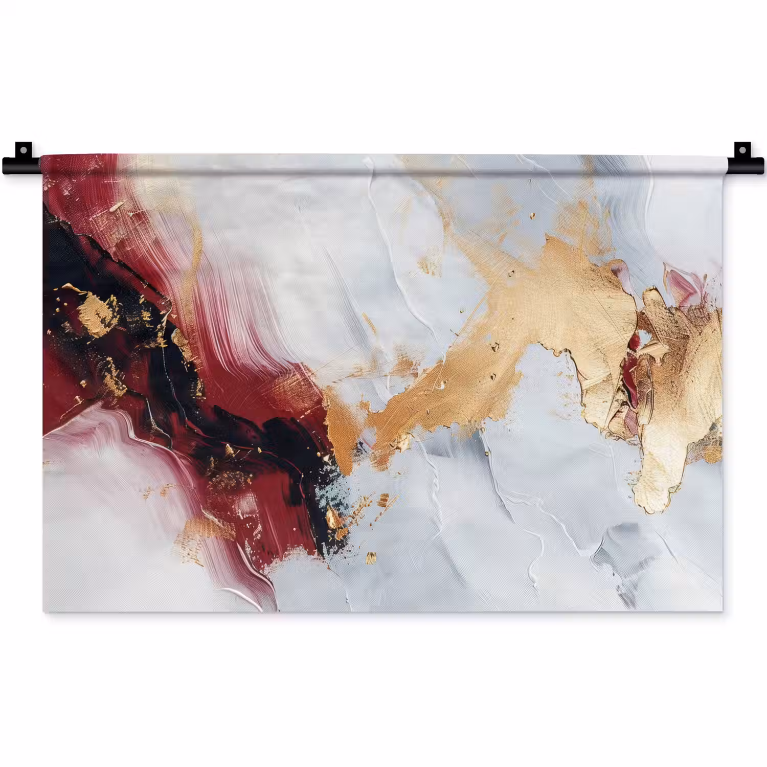 Rood - Abstract - Goud - Modern Wandkleed katoen klein -zz3d