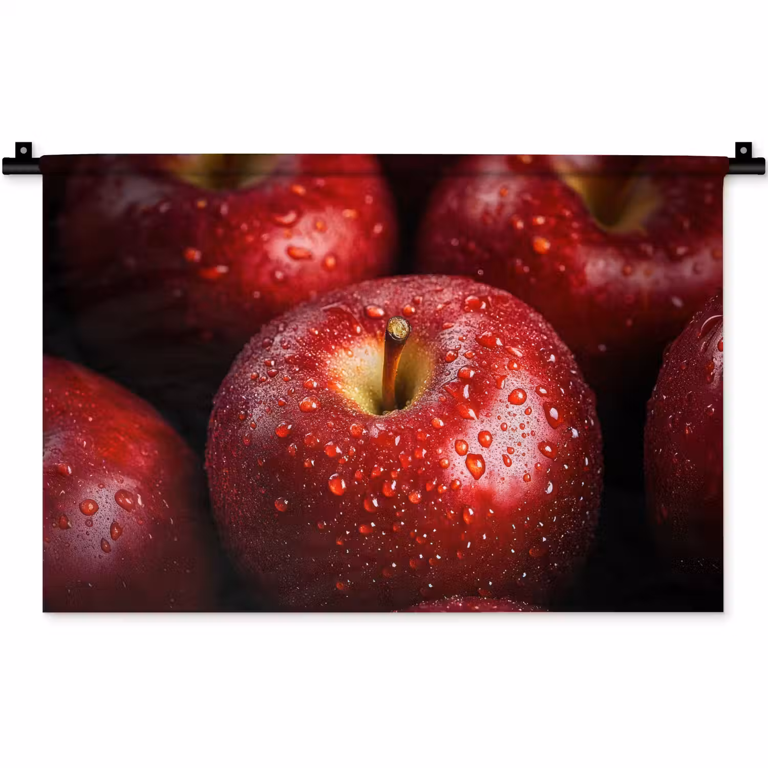 Rood - Appels - Fruit Wandkleed katoen klein -zz3d