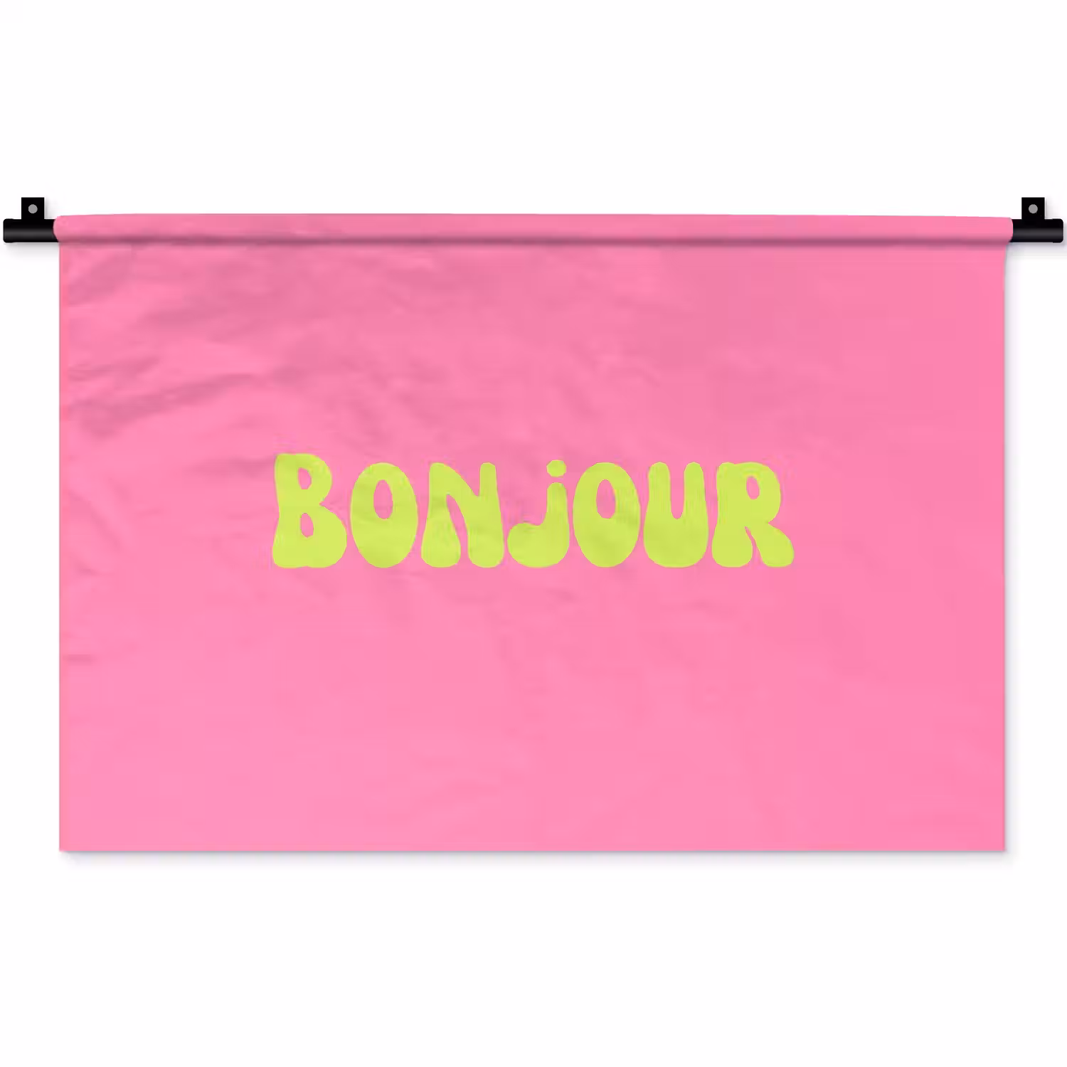 Roze - Groene bonjour - Organisch Wandkleed katoen klein -zz3d