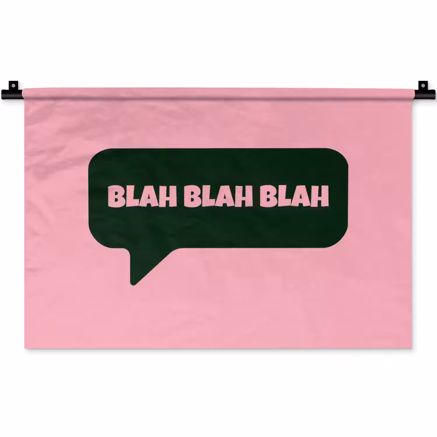 Roze - Tekstwolk - Groen - BLAH BLAH BLAH Wandkleed katoen klein -zz3d