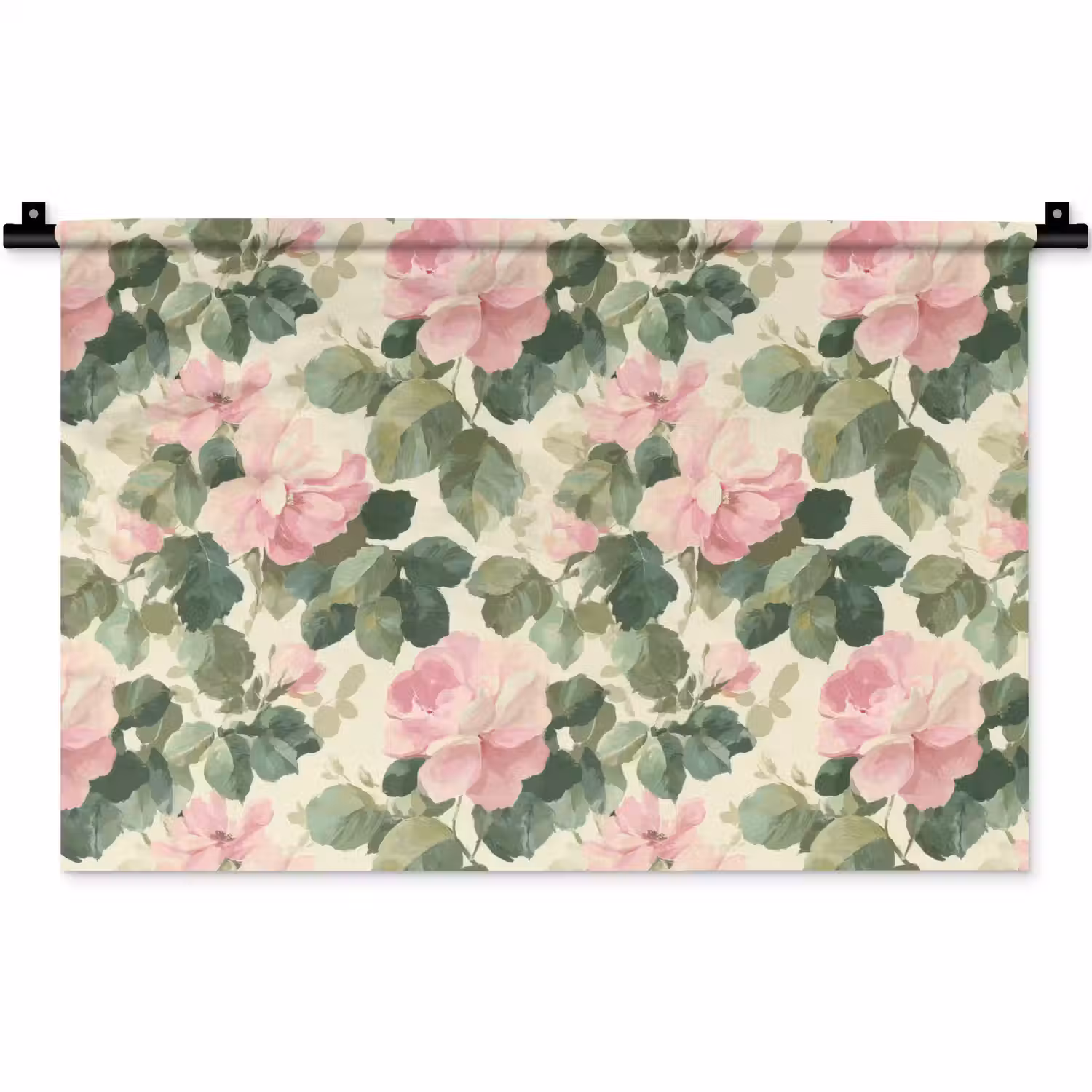 Rozen - Botanisch - Roze Wandkleed katoen klein 269 -zz3d