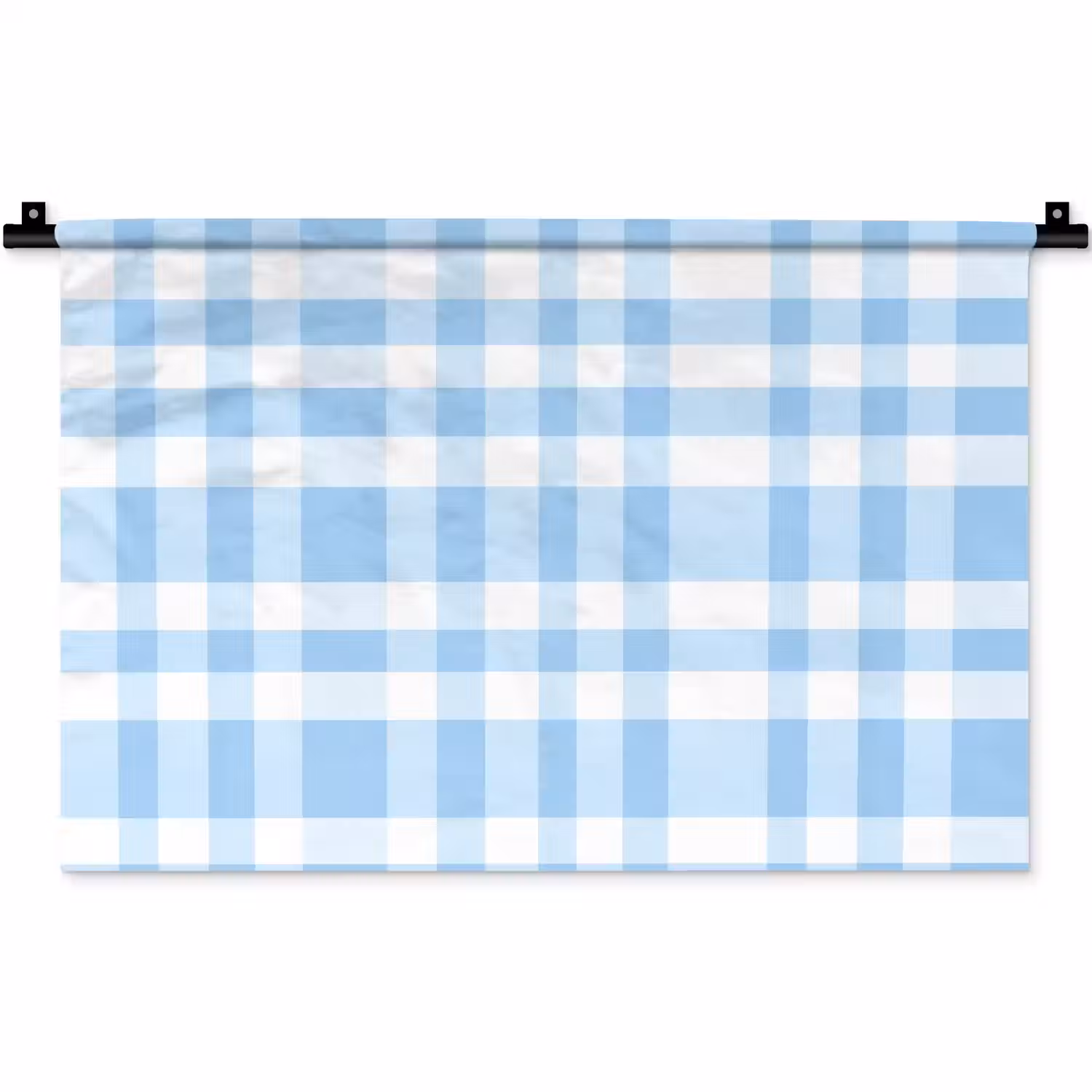 Ruit - Patroon - Blauw Wandkleed katoen klein 269 -zz3d