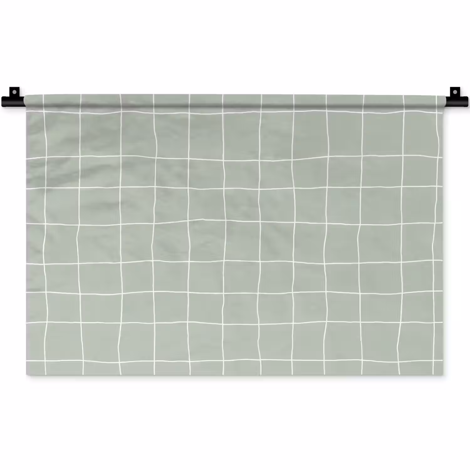 Ruitpatroon - Golvend - Groen Wandkleed katoen klein 269 -zz3d