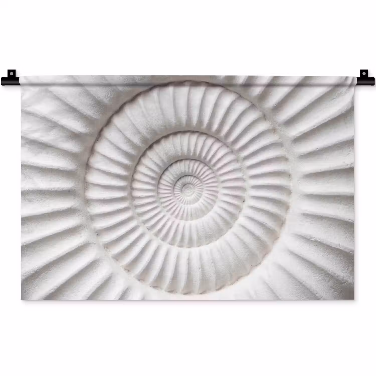 Schelp - Spiraal - Wit Wandkleed katoen klein -zz3d