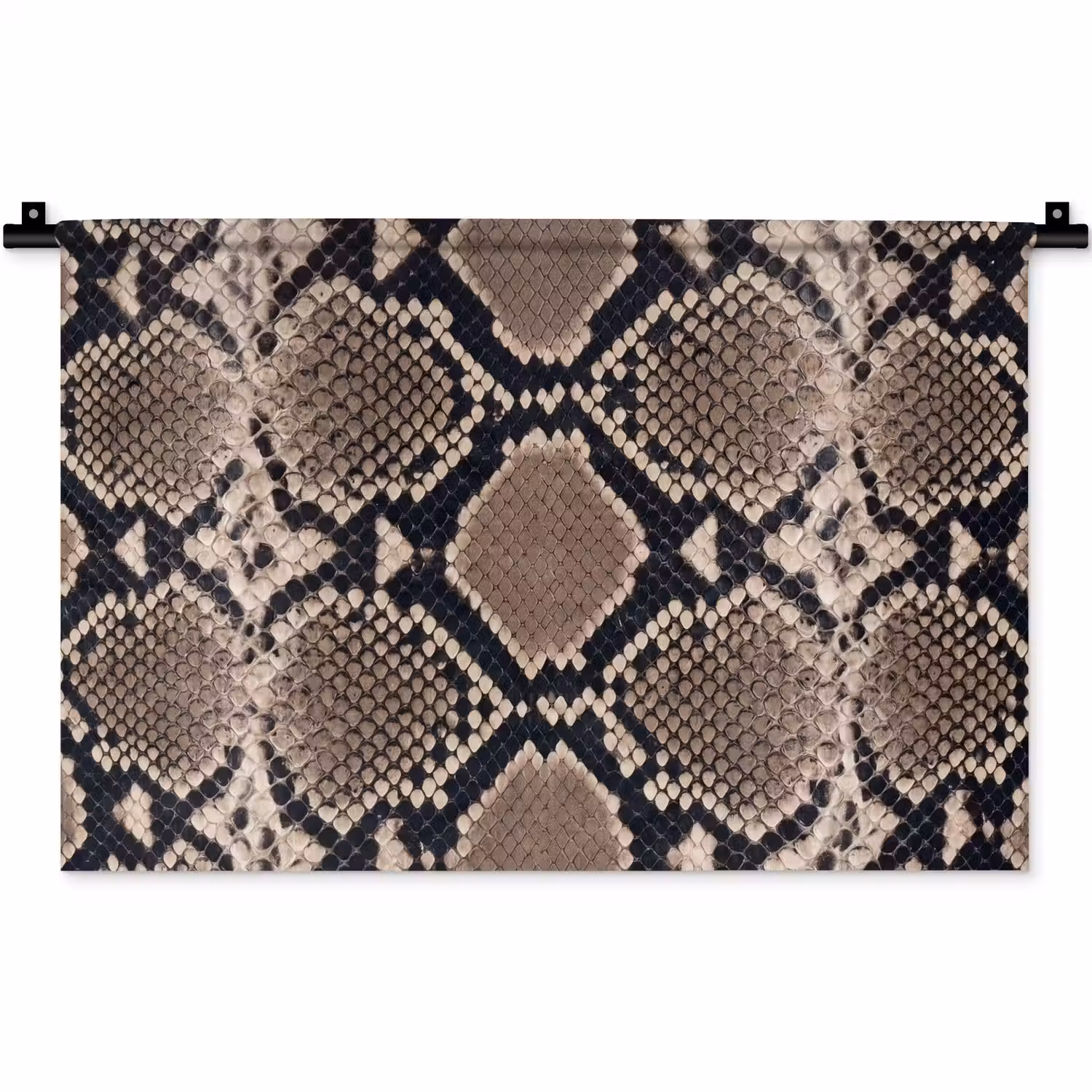 Slangenprint - Python - Bruin Wandkleed katoen klein -zz3d