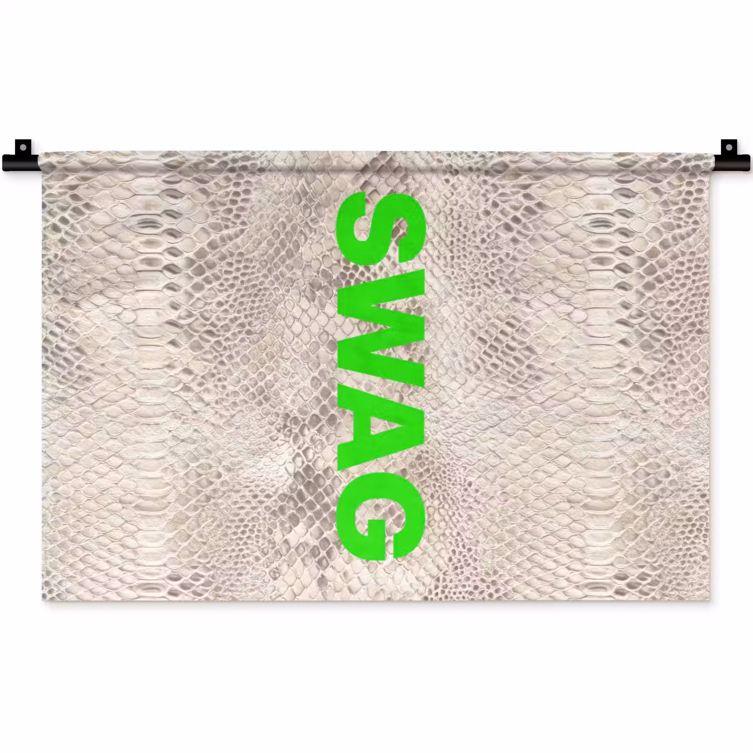 Slangenprint - SWAG - Neon - Groen Wandkleed katoen klein -zz3d
