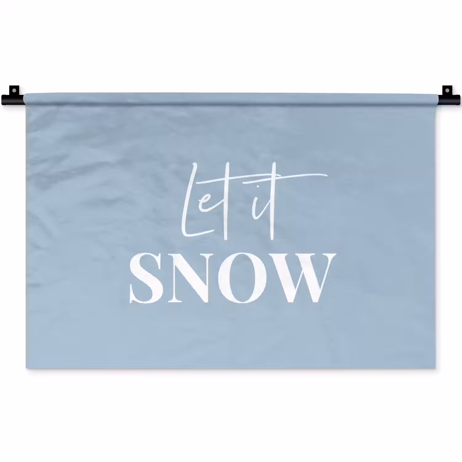 Sneeuw - Winter - Blauw - Let it snow Wandkleed katoen klein -zz3d