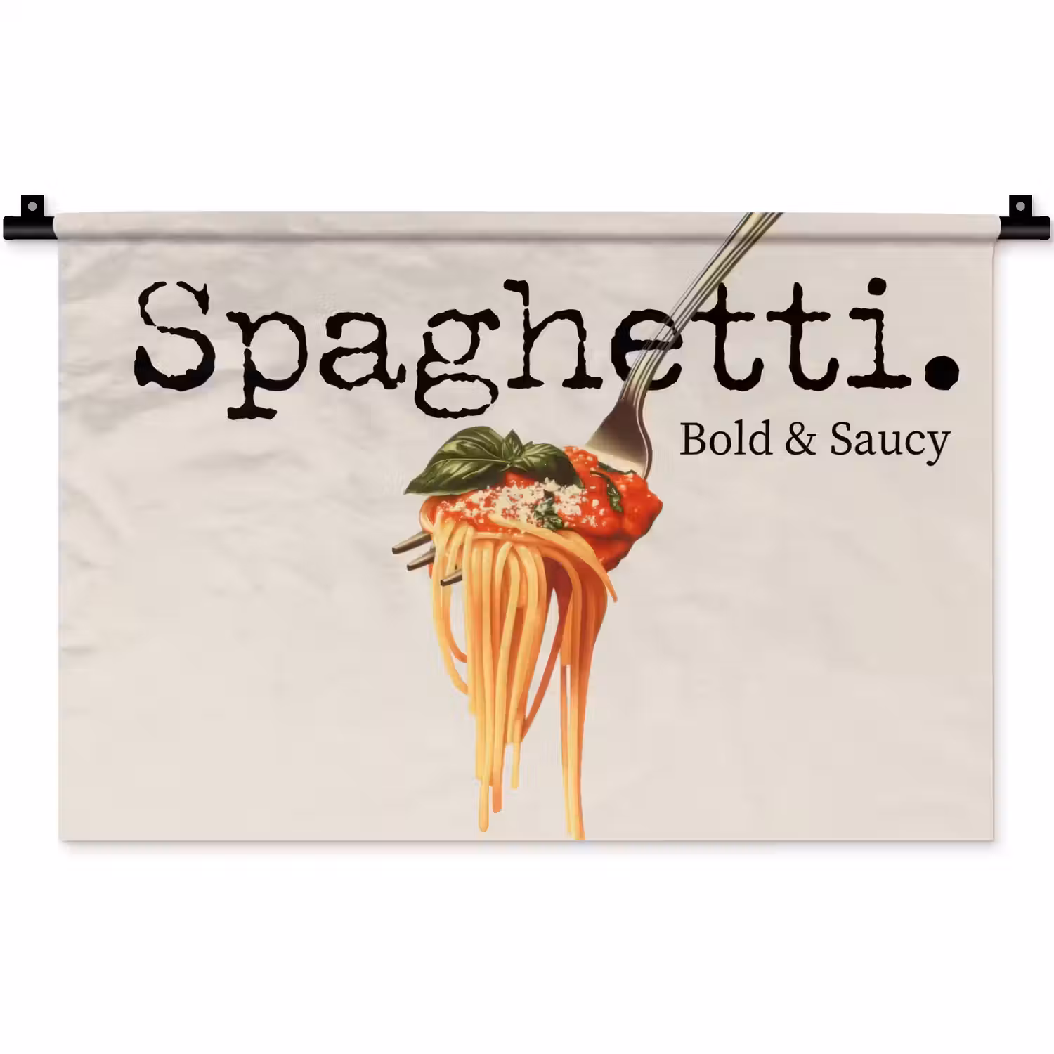 Spaghetti - tomatensaus - Parmezaanse kaas Wandkleed katoen klein -zz3d
