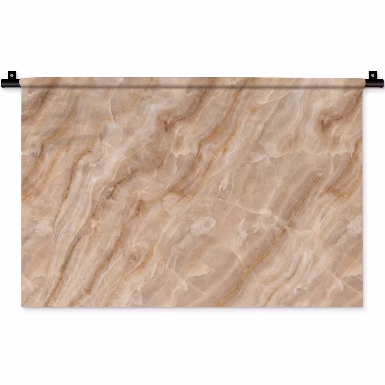 Steen - Ader - Natuur - Modern - Beige Wandkleed katoen klein -zz3d