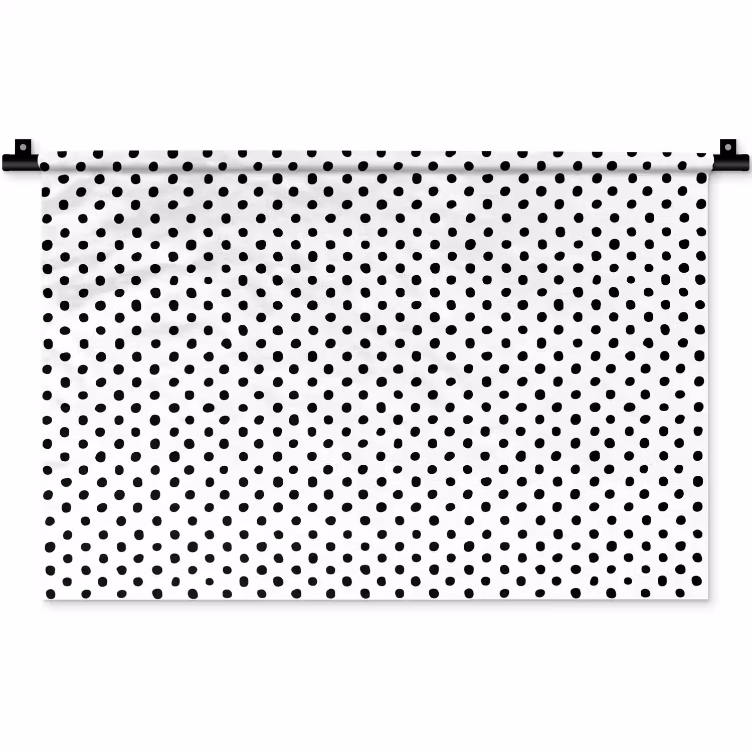 Stippen - Patroon - Zwart - Wit Wandkleed katoen klein 269 -zz3d
