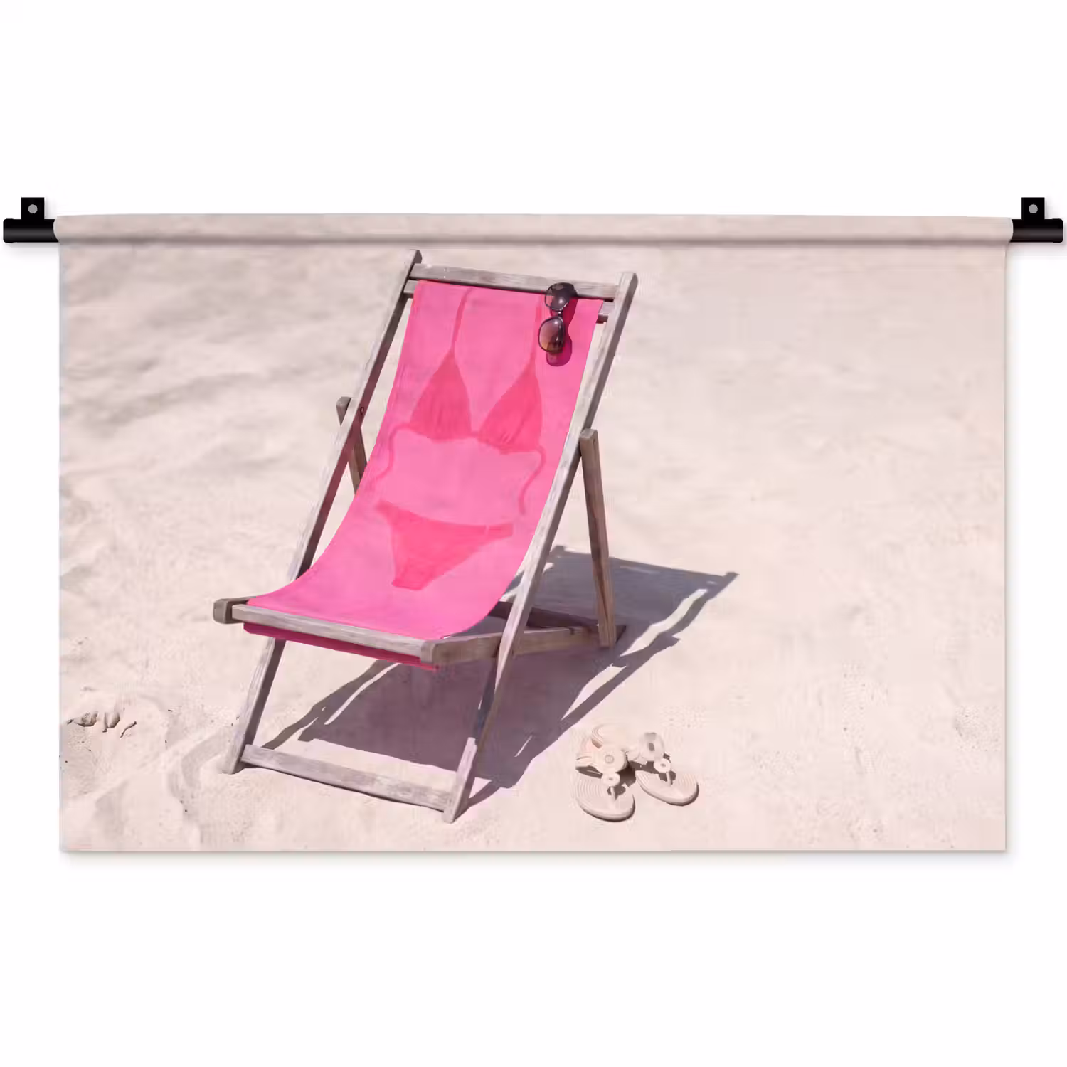 Strand - Ligstoel - Badkleding - Zomer - Roze Wandkleed katoen klein -zz3d