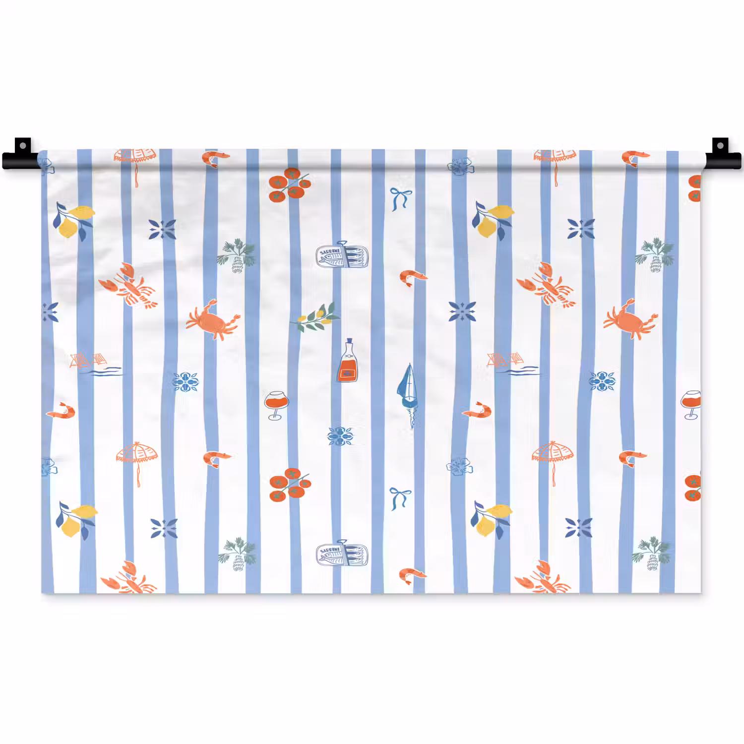 Zee - Sfeer - Strand - Blauw Wandkleed katoen klein 269 -zz3d