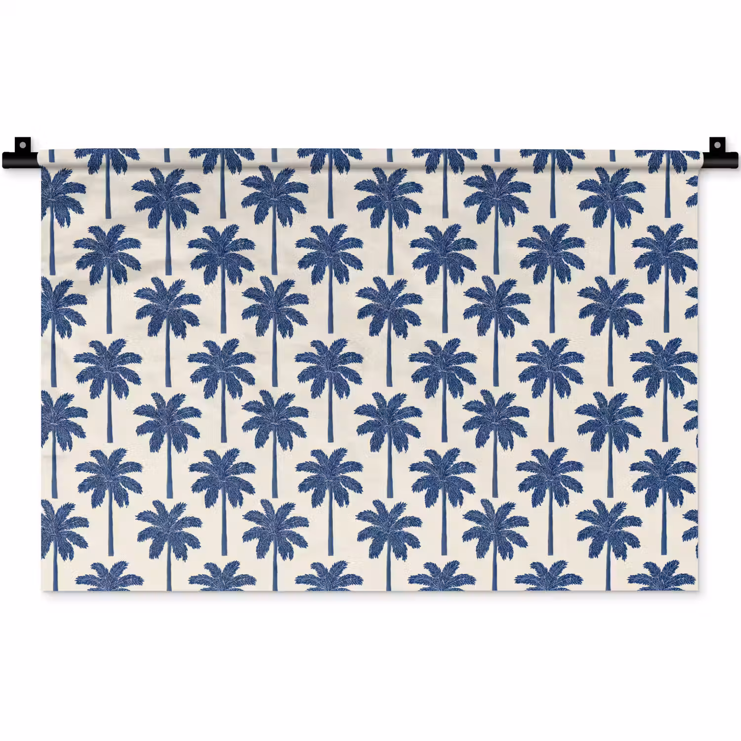 Symmetrisch - Palm - Blauw Wandkleed katoen klein 269 -zz3d