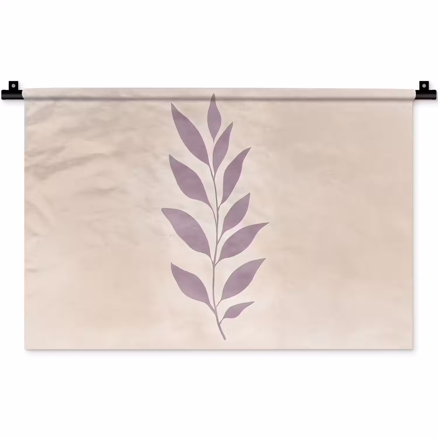 Tak - Bladeren - Minimalistisch - Beige Wandkleed katoen klein -zz3d