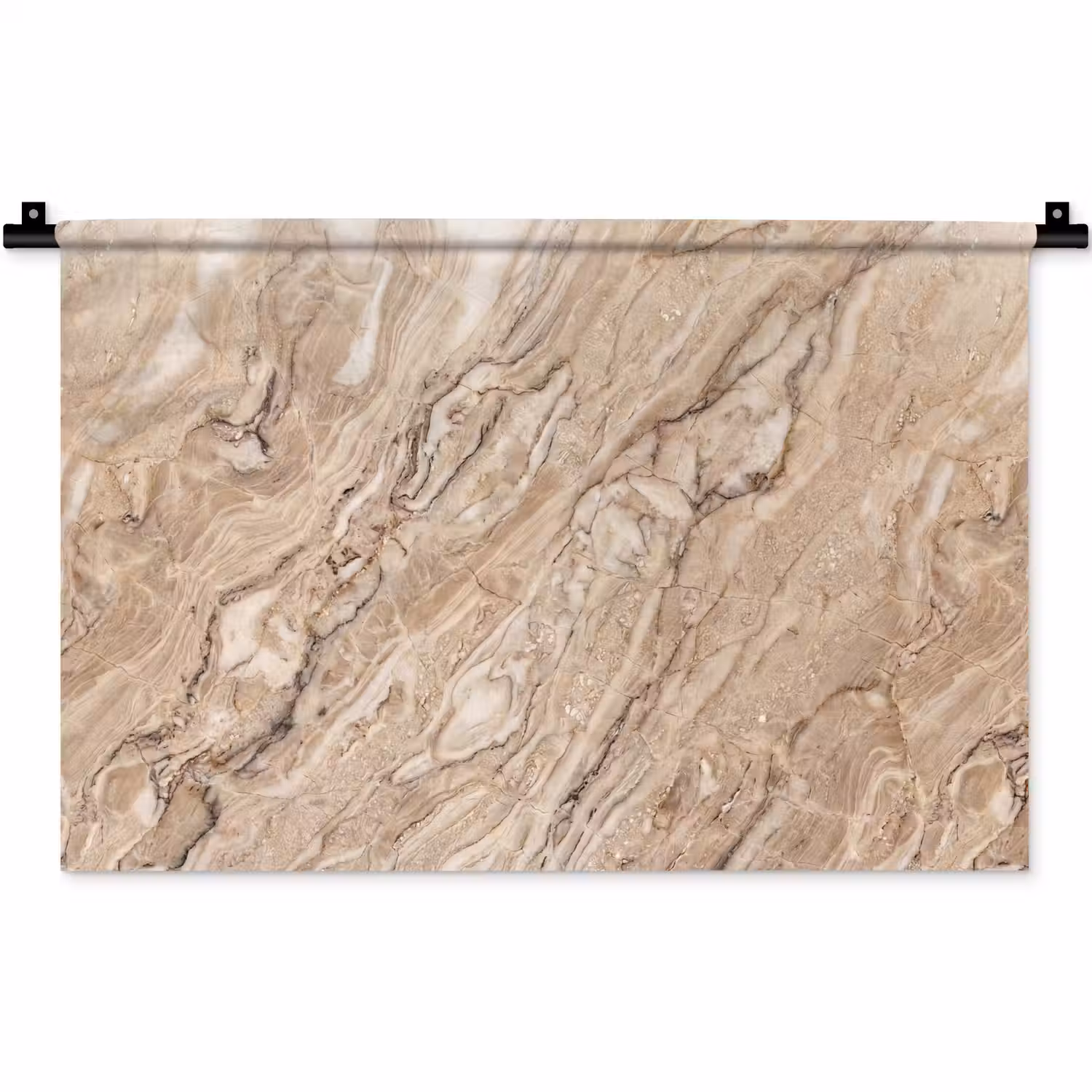 Textuur - Aders - Abstract - Modern - Beige Wandkleed katoen klein -zz3d