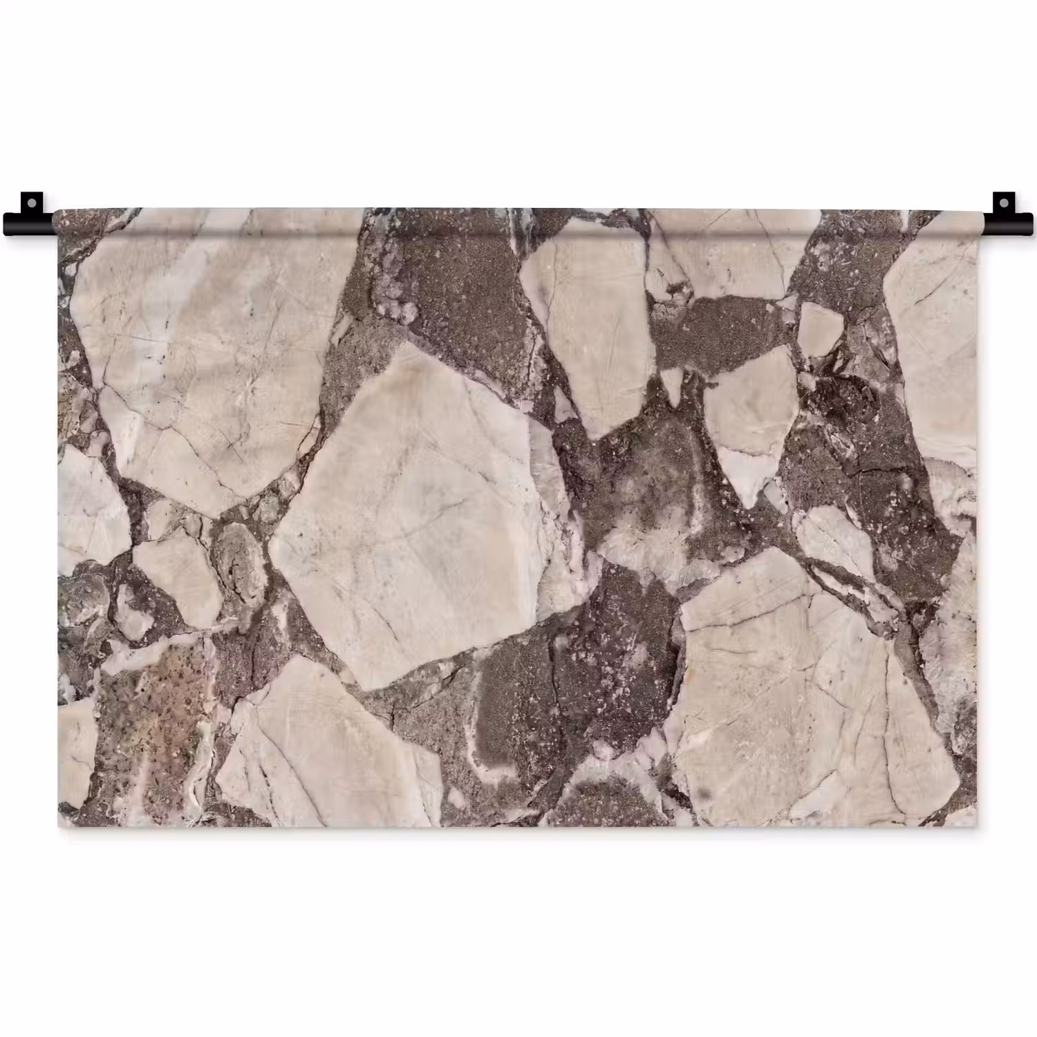 Textuur - Marmer - Abstract - Beige - Bruin Wandkleed katoen klein -zz3d