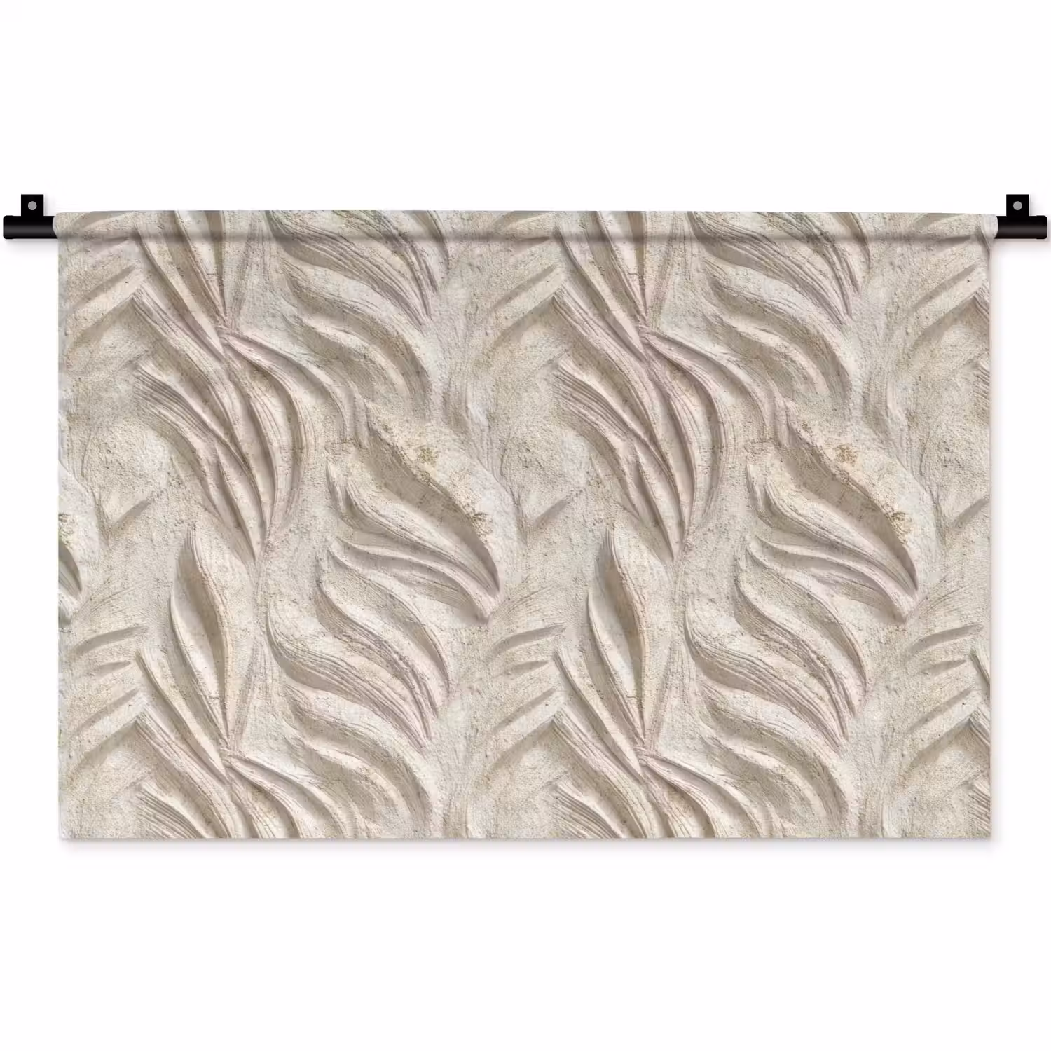 Textuur - Reliëf - Beige Wandkleed katoen klein 269 -zz3d